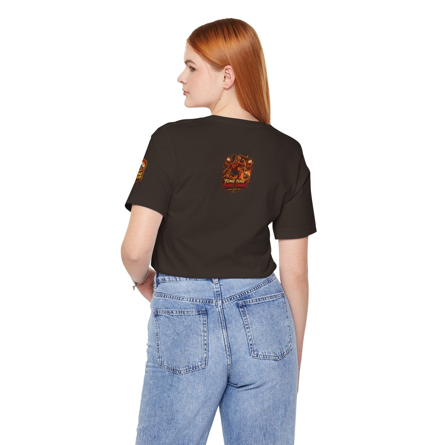 Tung Tung Tung Sahur Soccer Kick Firestorm Graphic Tee — ‘Goal’ Animated Kick Design
