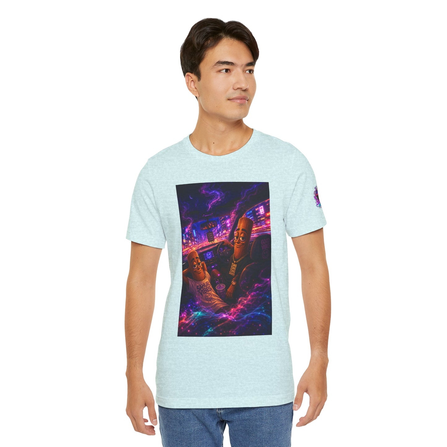 Tung Tung Tung Sahur Who Ride Like Us T-Shirt — Night Cruise Vaporwave Graphic Tee