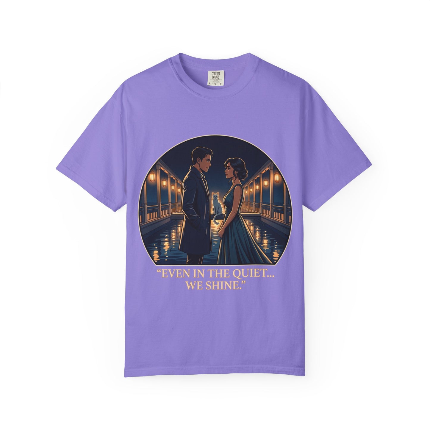 Romantic Night Stroll T-Shirt — "Even in the Quiet... We Shine" Graphic Tee