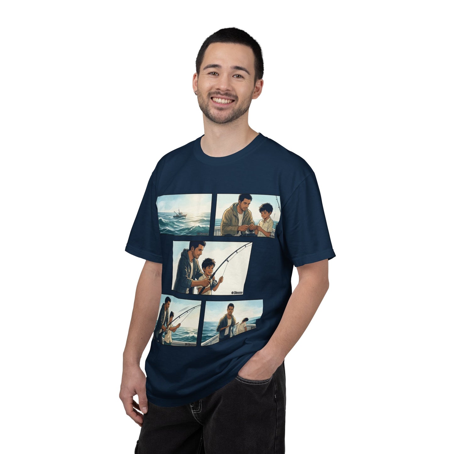 MORNING TIDES” (FATHER & SON EDITION) T-Shirt — Dad & Son Beach Fishing Graphic Tee