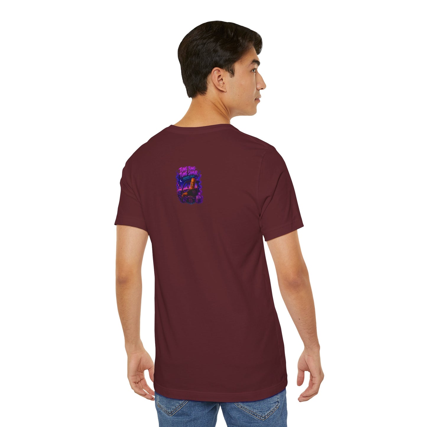 Tung Tung Tung Sahur Who Ride Like Us T-Shirt — Night Cruise Vaporwave Graphic Tee