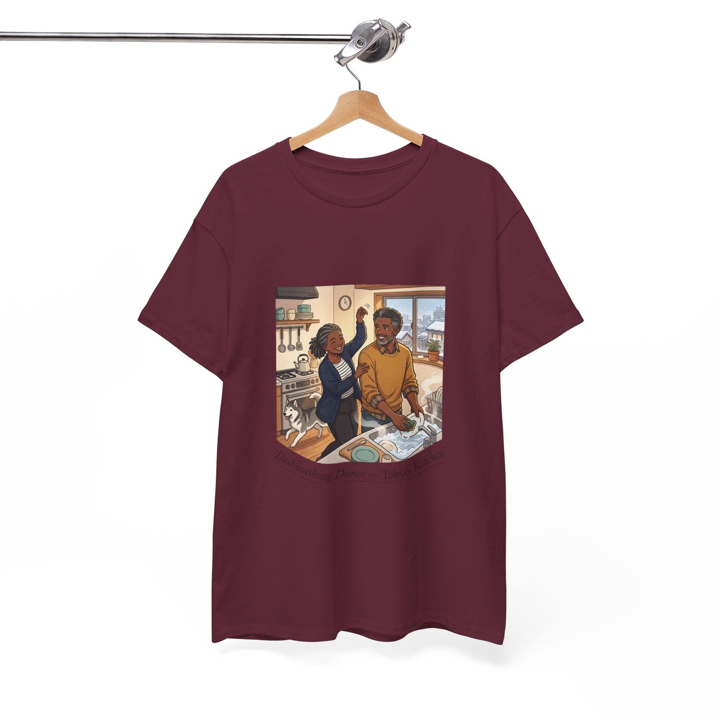 Dishwashing Dance Tee — Couple Kitchen Graphic T-Shirt