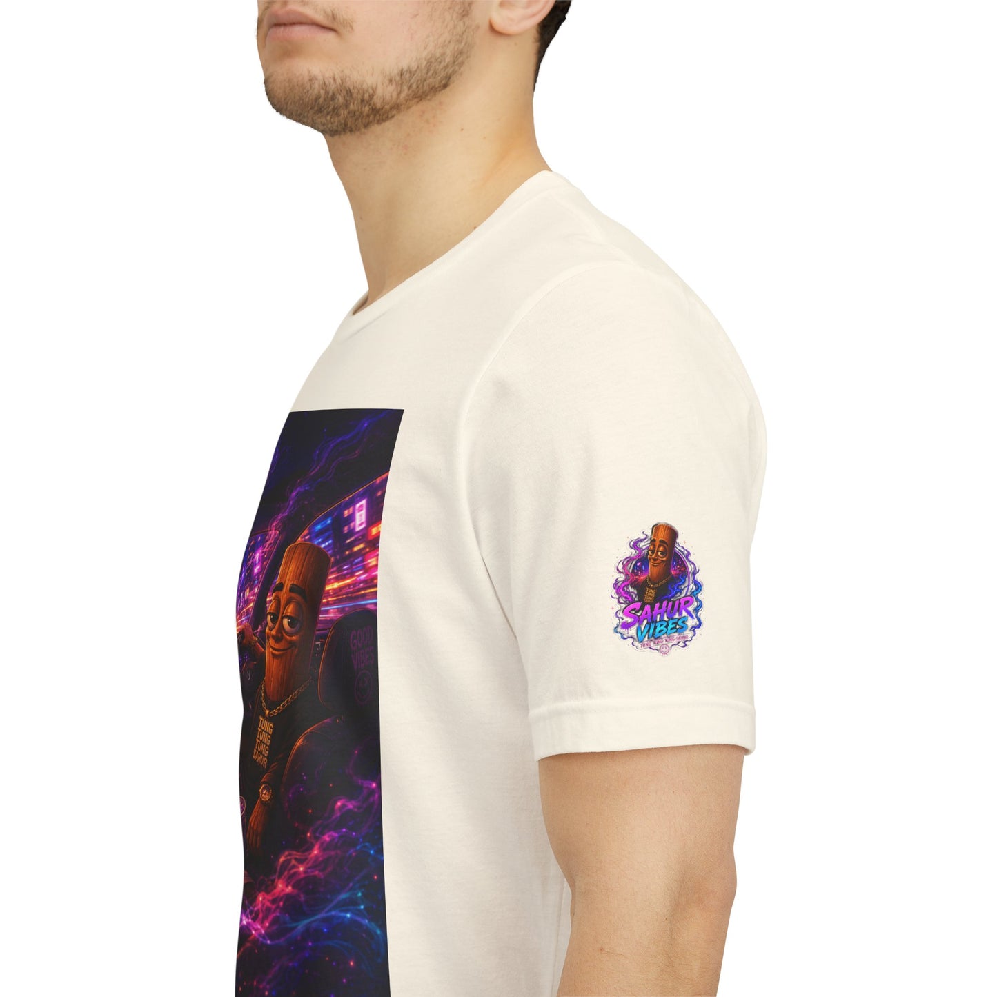 Tung Tung Tung Sahur Who Ride Like Us T-Shirt — Night Cruise Vaporwave Graphic Tee