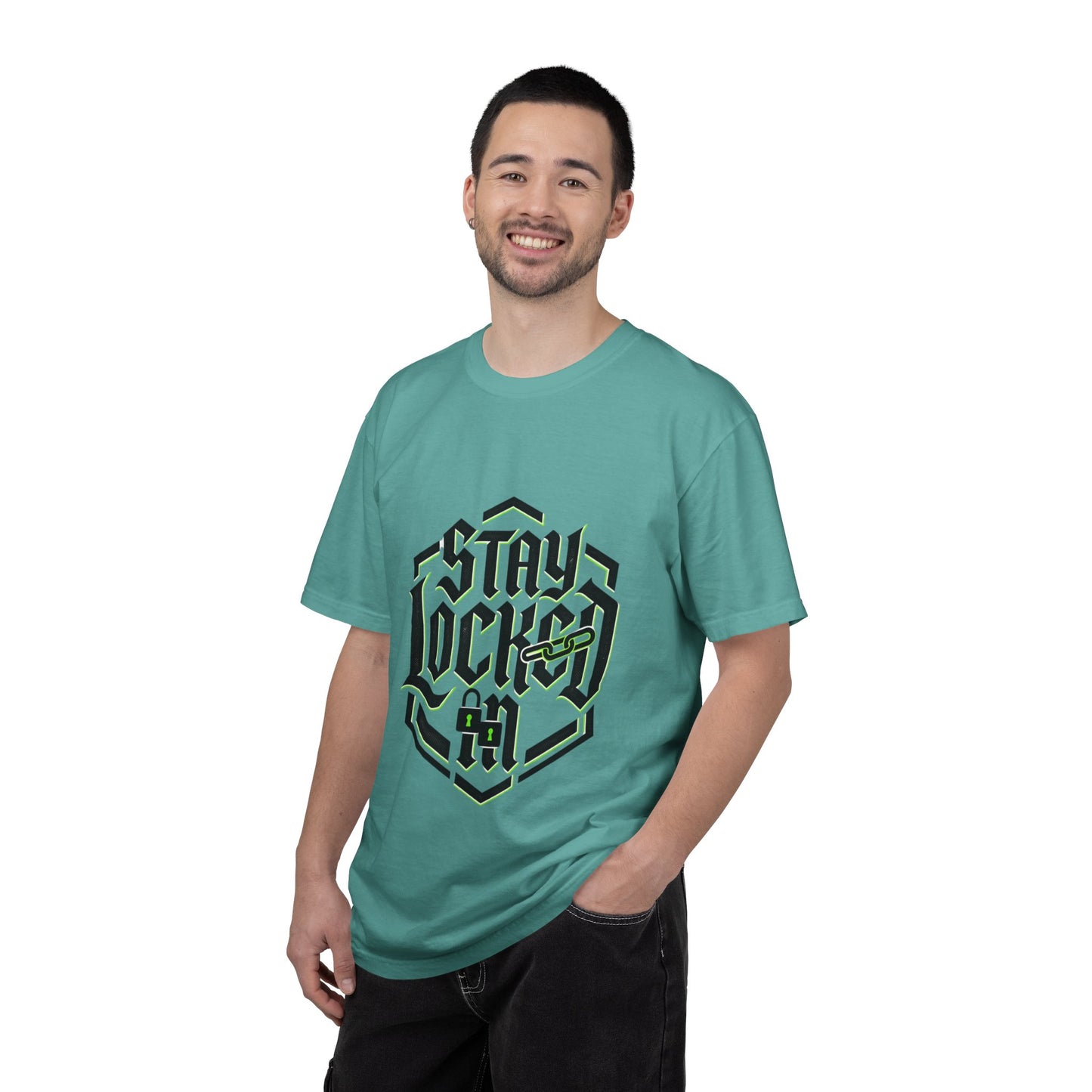 Stay Locked T-Shirt — Hexagonal Streetwear Graphic Tee