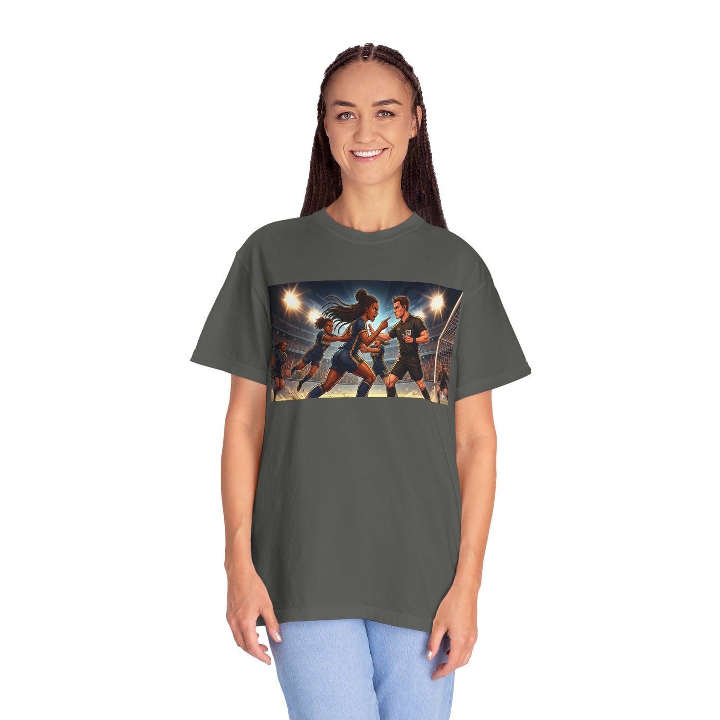 Soccer Arguing With Referee T-Shirt — Vintage Stadium Action Graphic Tee
