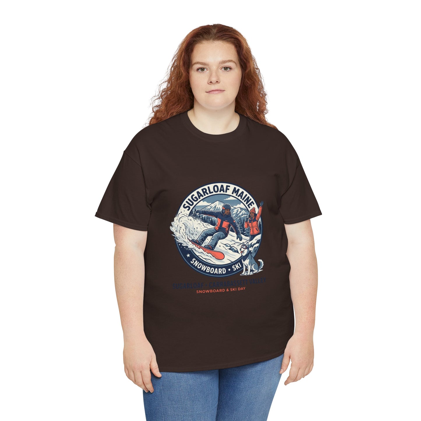 Sugarloaf Maine Snowboard & Ski T‑Shirt — Sugarloaf‑Carrabassett Valley Retro Graphic Tee