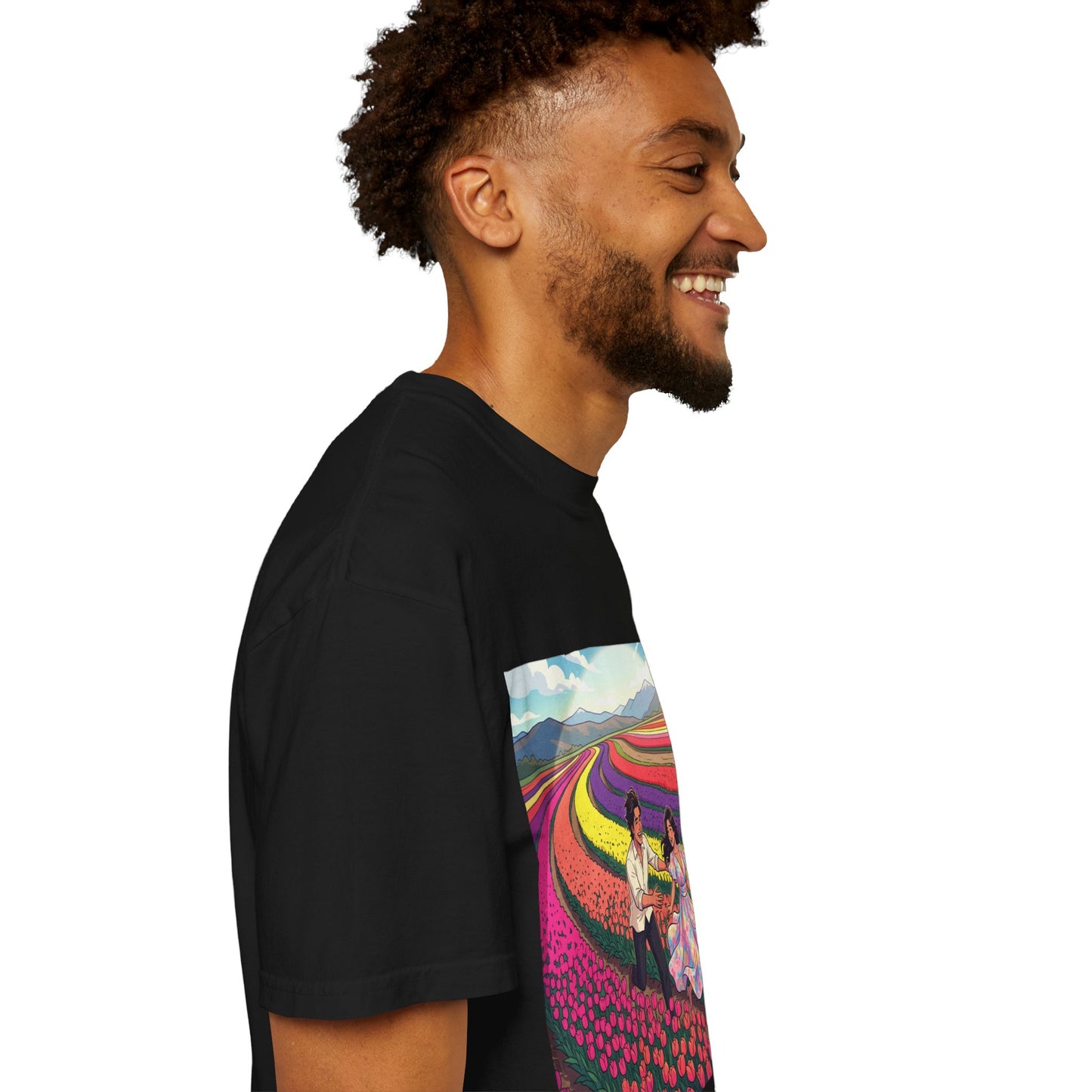 Spring of Us T-Shirt — Floral Field Vintage Couple Graphic Tee