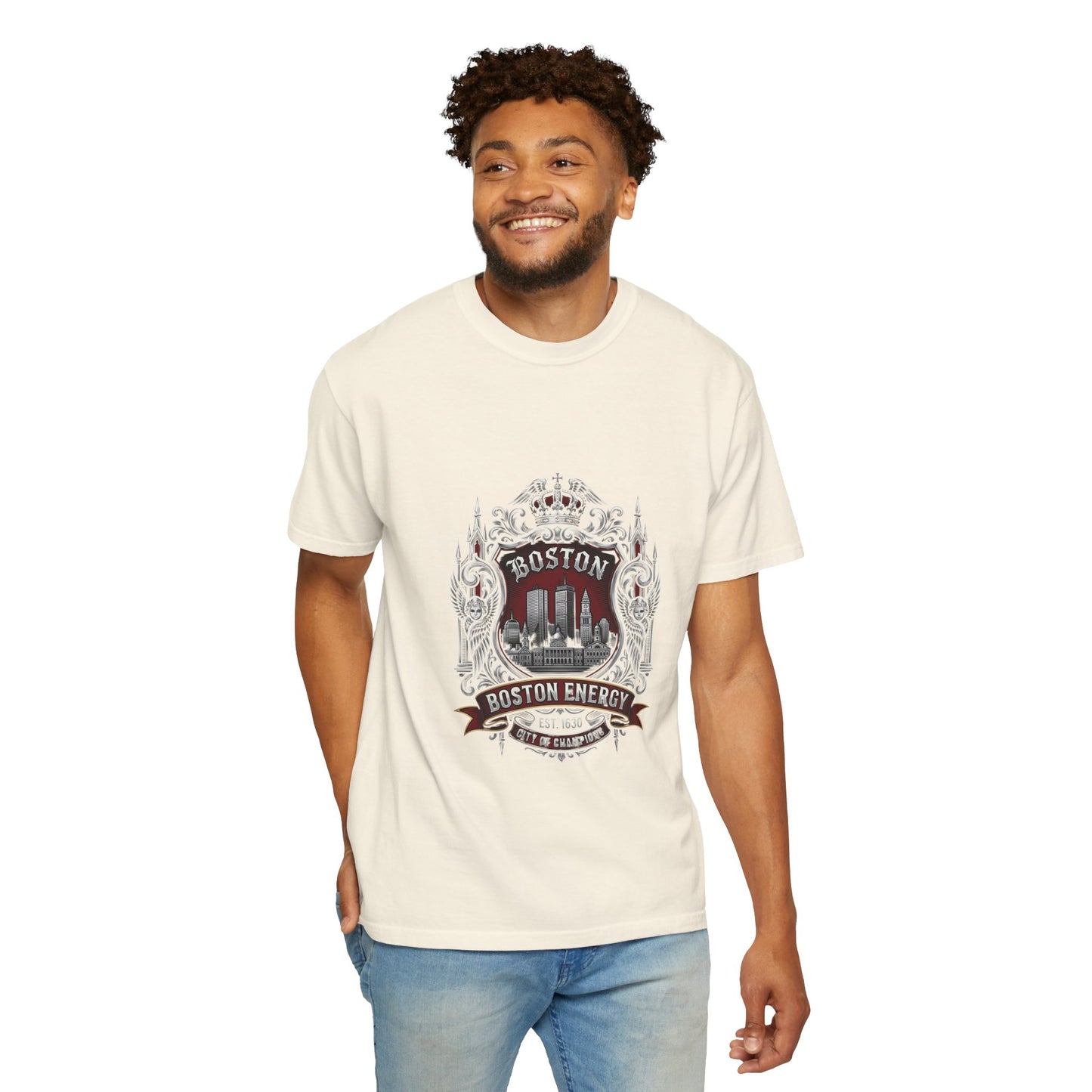 Boston Energy Vintage Crest T-Shirt — Retro City Skyline Tee