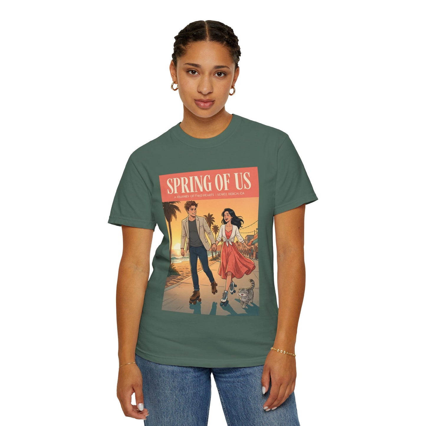 Spring of Us T-Shirt — Vintage Romantic Beach Couple Graphic Tee