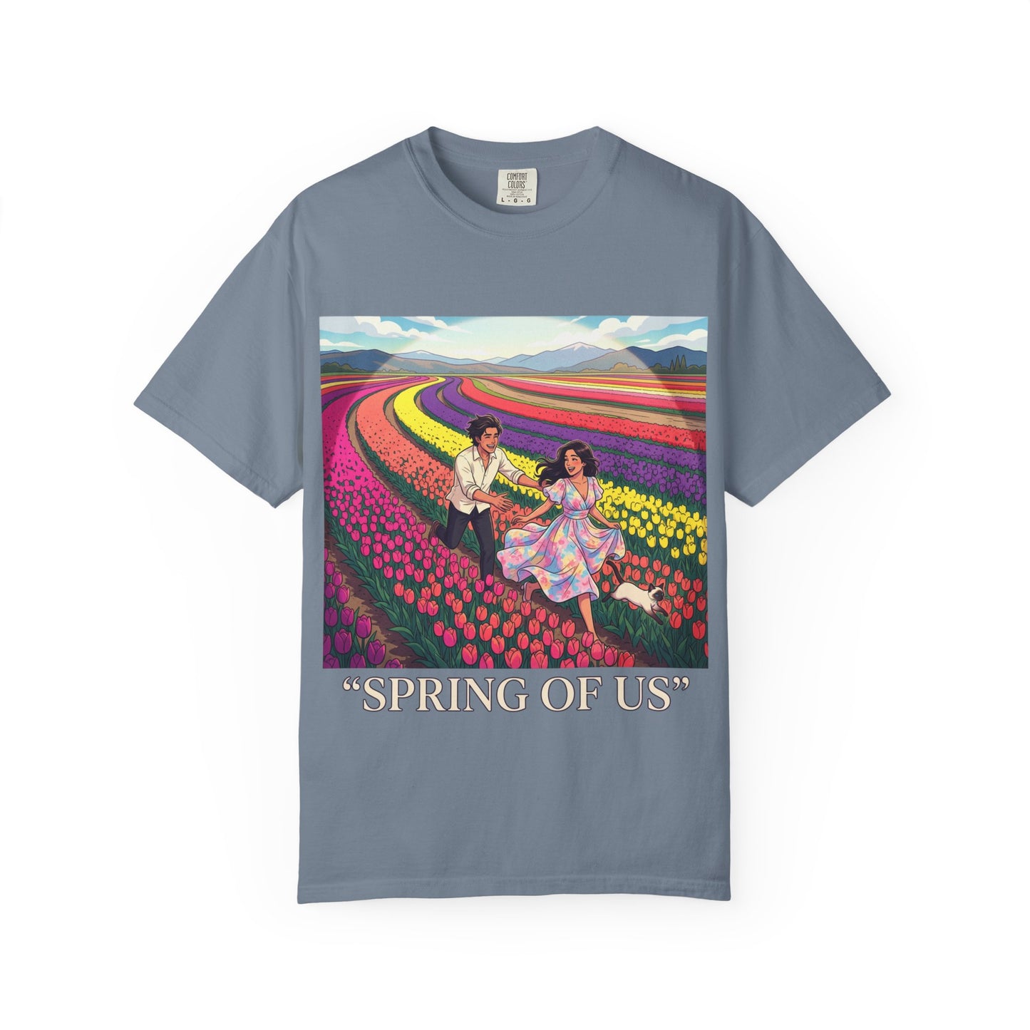 Spring of Us T-Shirt — Floral Field Vintage Couple Graphic Tee