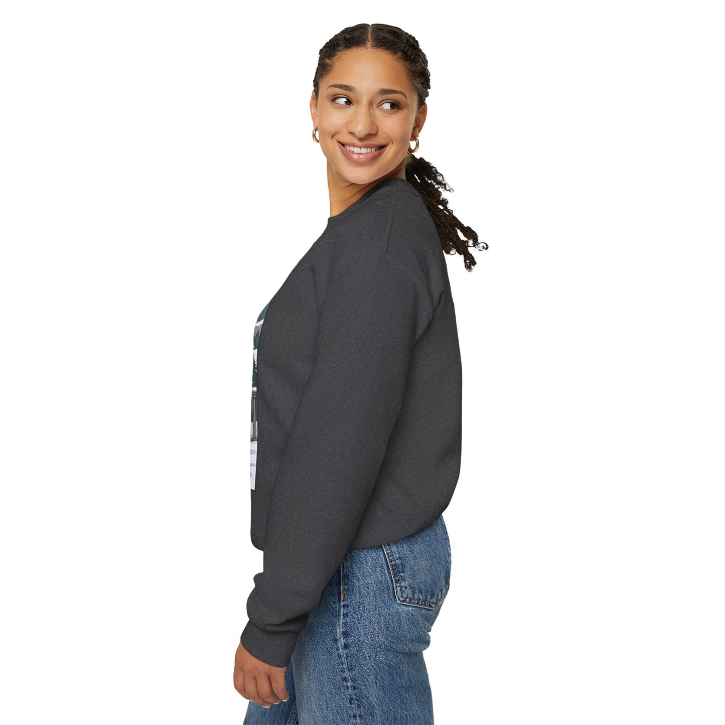 Crewneck Sweatshirt — Franconia Notch Winter Couple Scenic Graphic