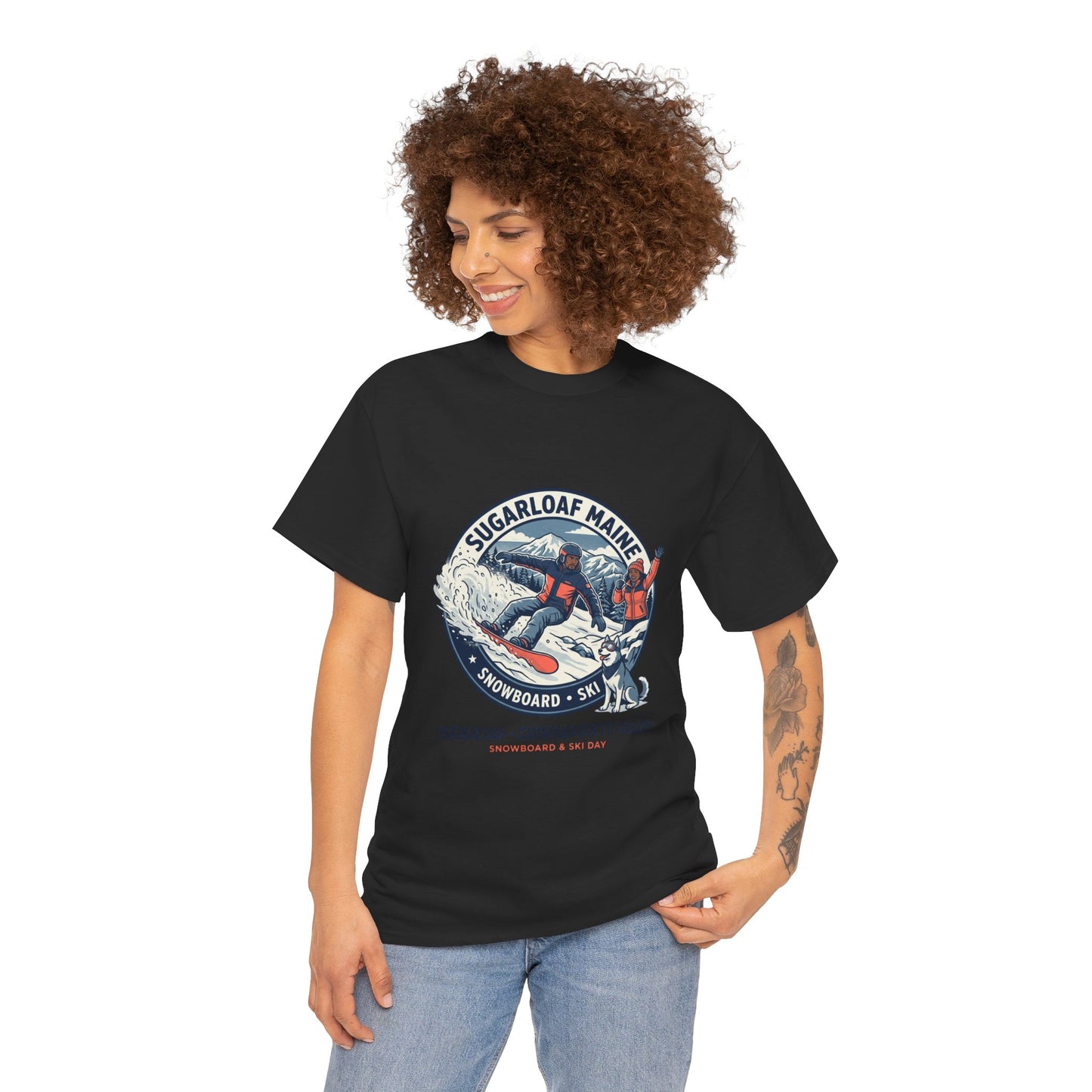Sugarloaf Maine Snowboard & Ski T‑Shirt — Sugarloaf‑Carrabassett Valley Retro Graphic Tee