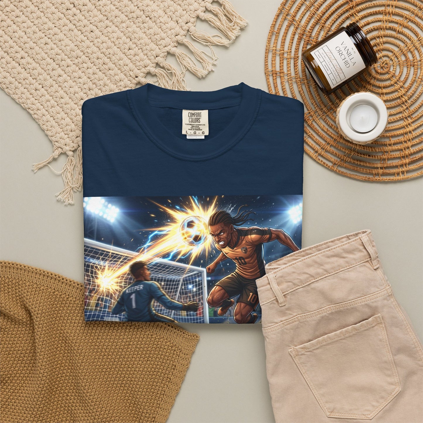 Soccer Goal Explosion T-Shirt — Action-Packed Football Graphic Tee