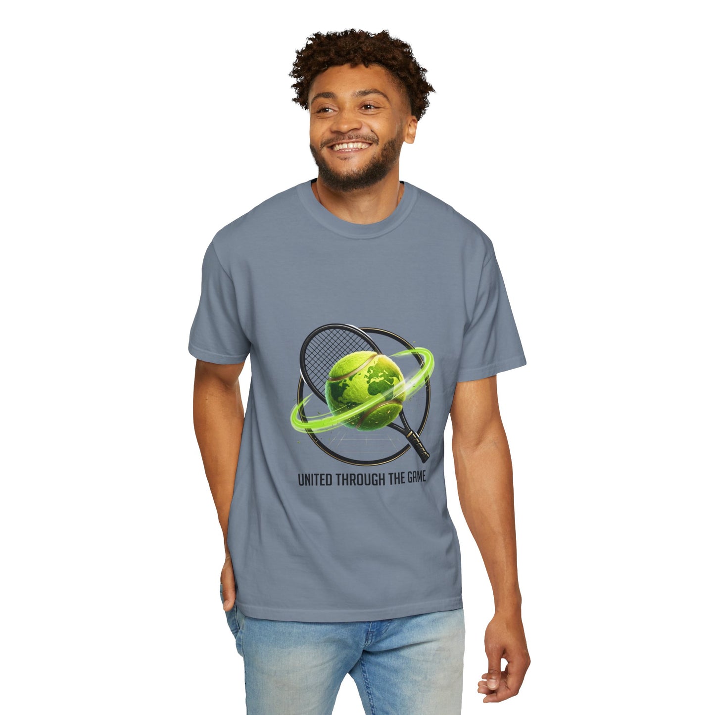 Tennis Globe T‑Shirt — "United Through the Game" Sports Tee