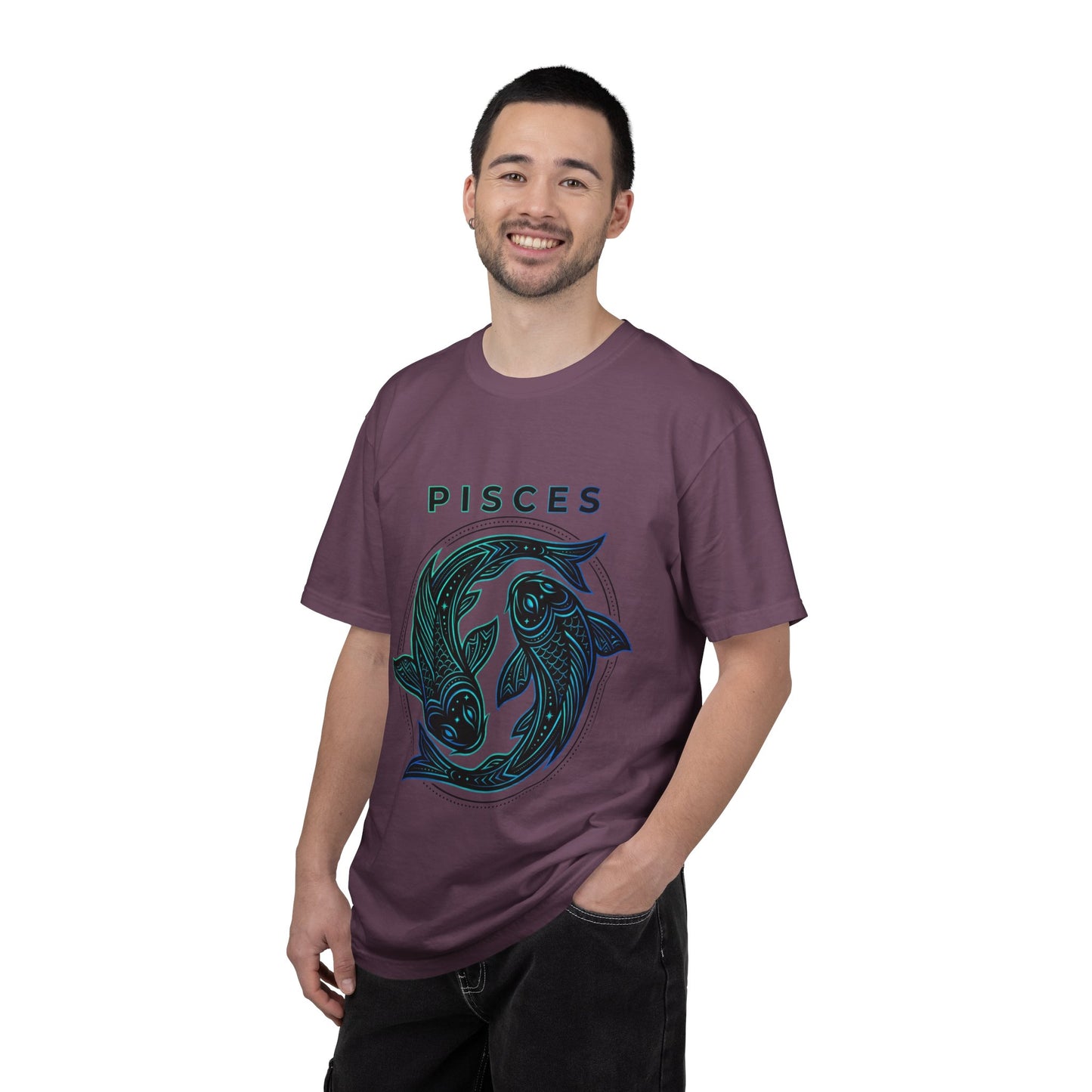Pisces Zodiac T-Shirt — Artistic Twin Fish Astrology Tee