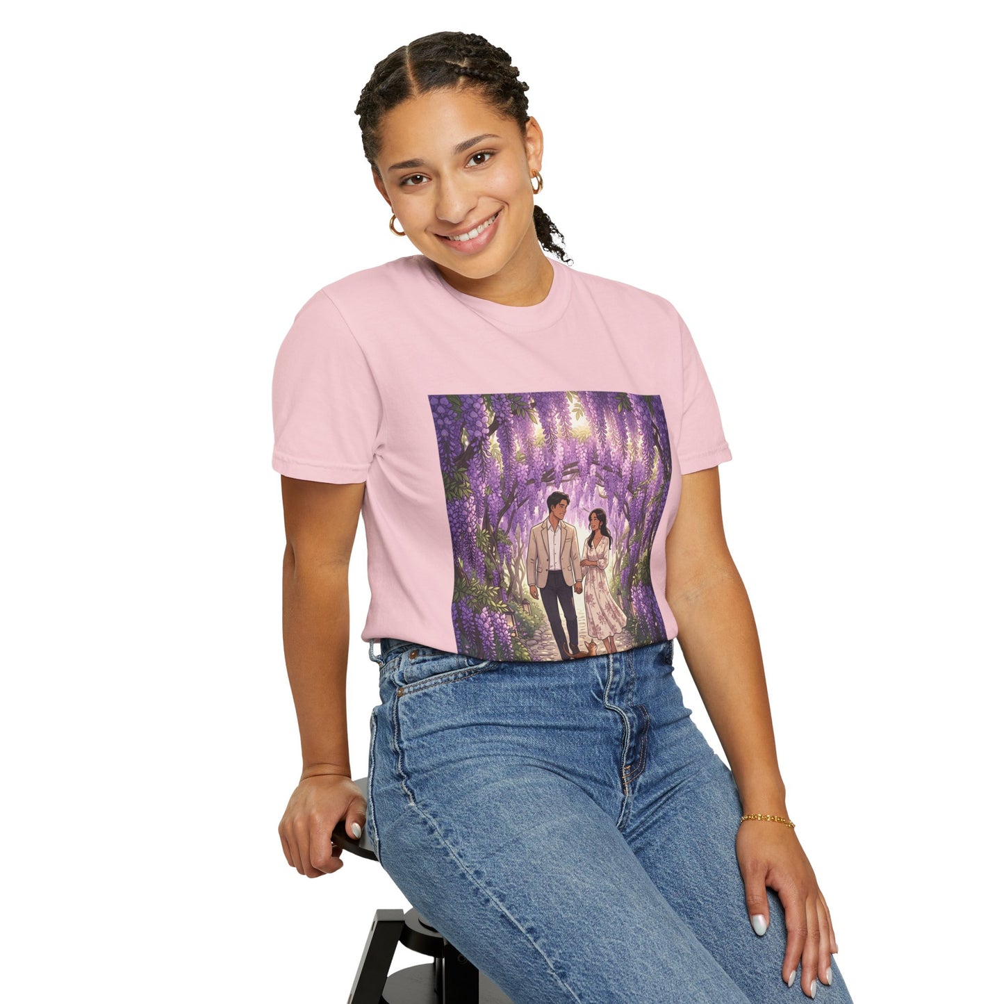 Spring of Us T-Shirt — Romantic Wisteria Couple Graphic Tee