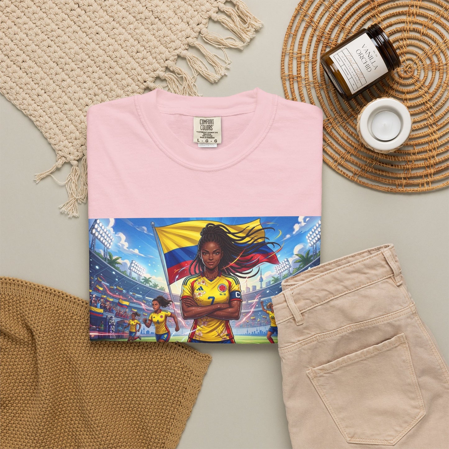 Soccer Champion Graphic T-Shirt — Woman Goalkeeper Stadium Art