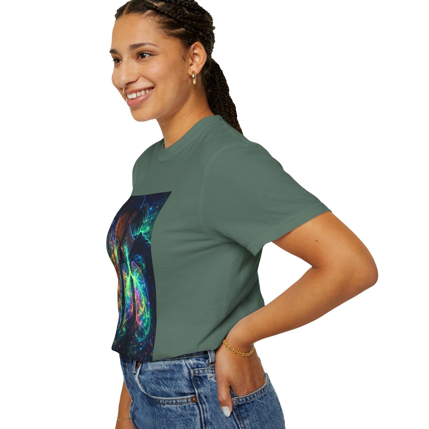 Cosmic Lungs T-Shirt — Neon Anatomical Art Tee