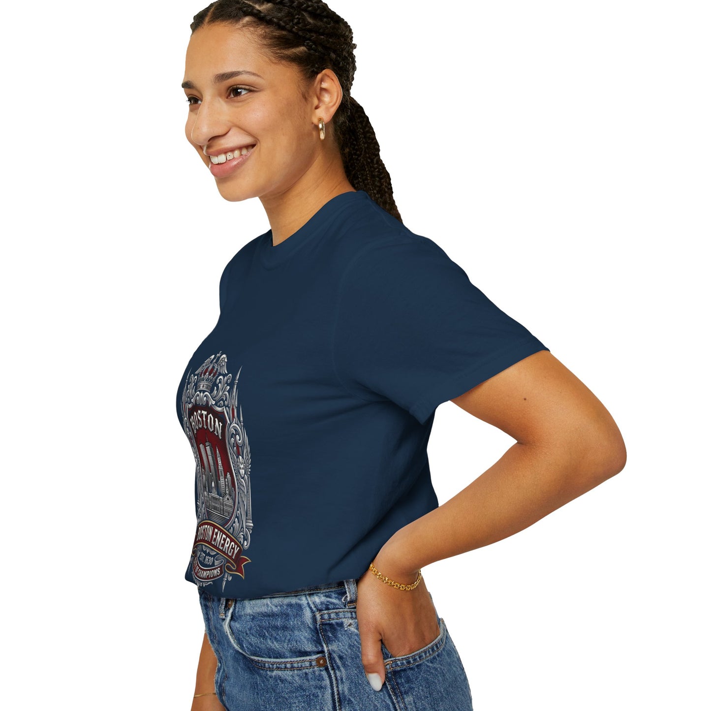 Boston Energy Vintage Crest T-Shirt — Retro City Skyline Tee