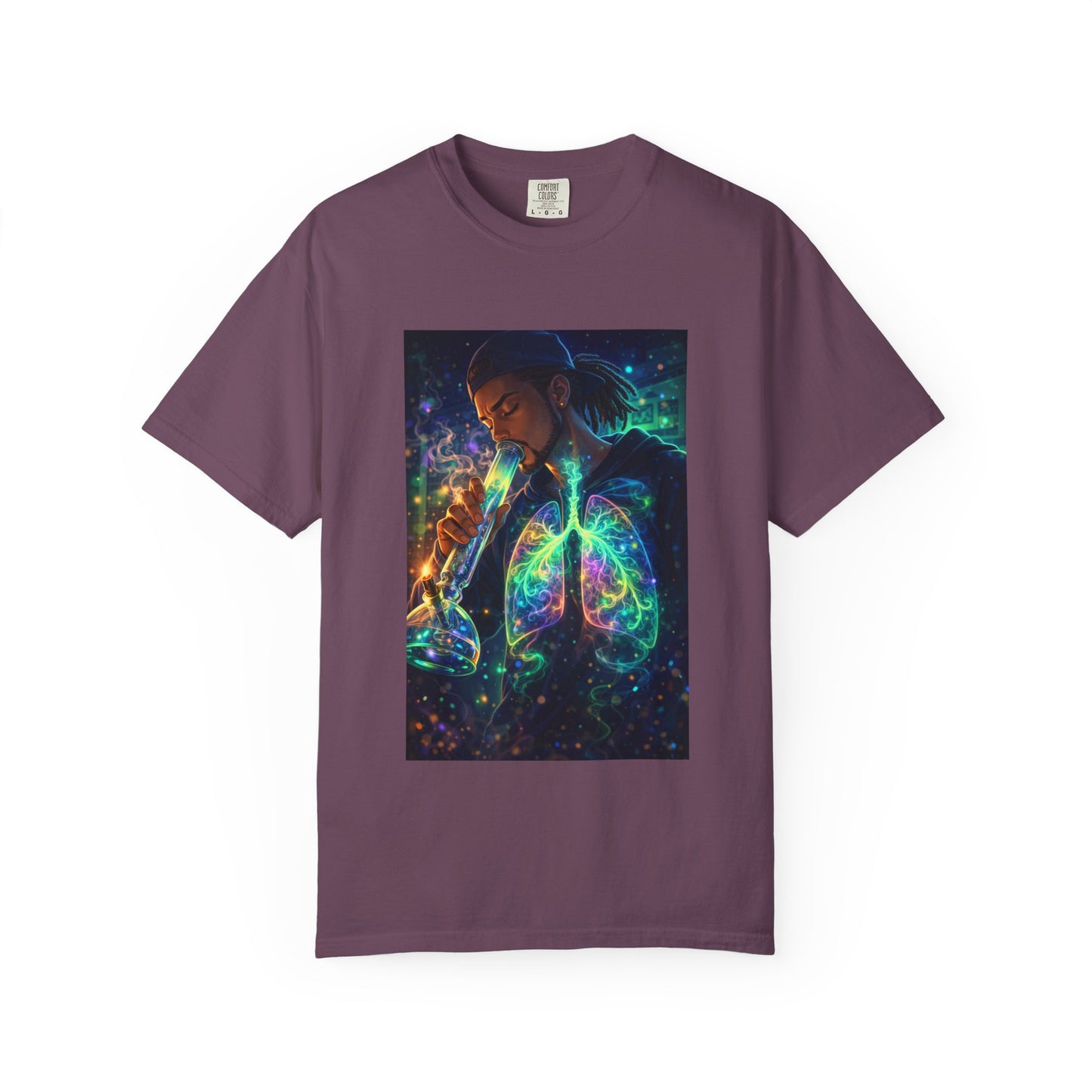 Cosmic Lungs T-Shirt — Neon Anatomical Art Tee