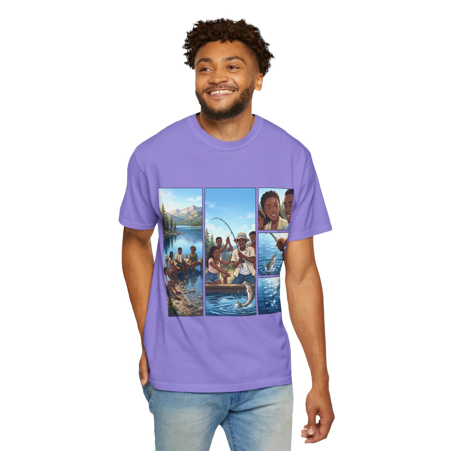 ake Tahoe Fishing Moments T-Shirt — Retro Outdoors Fishing Graphic Tee