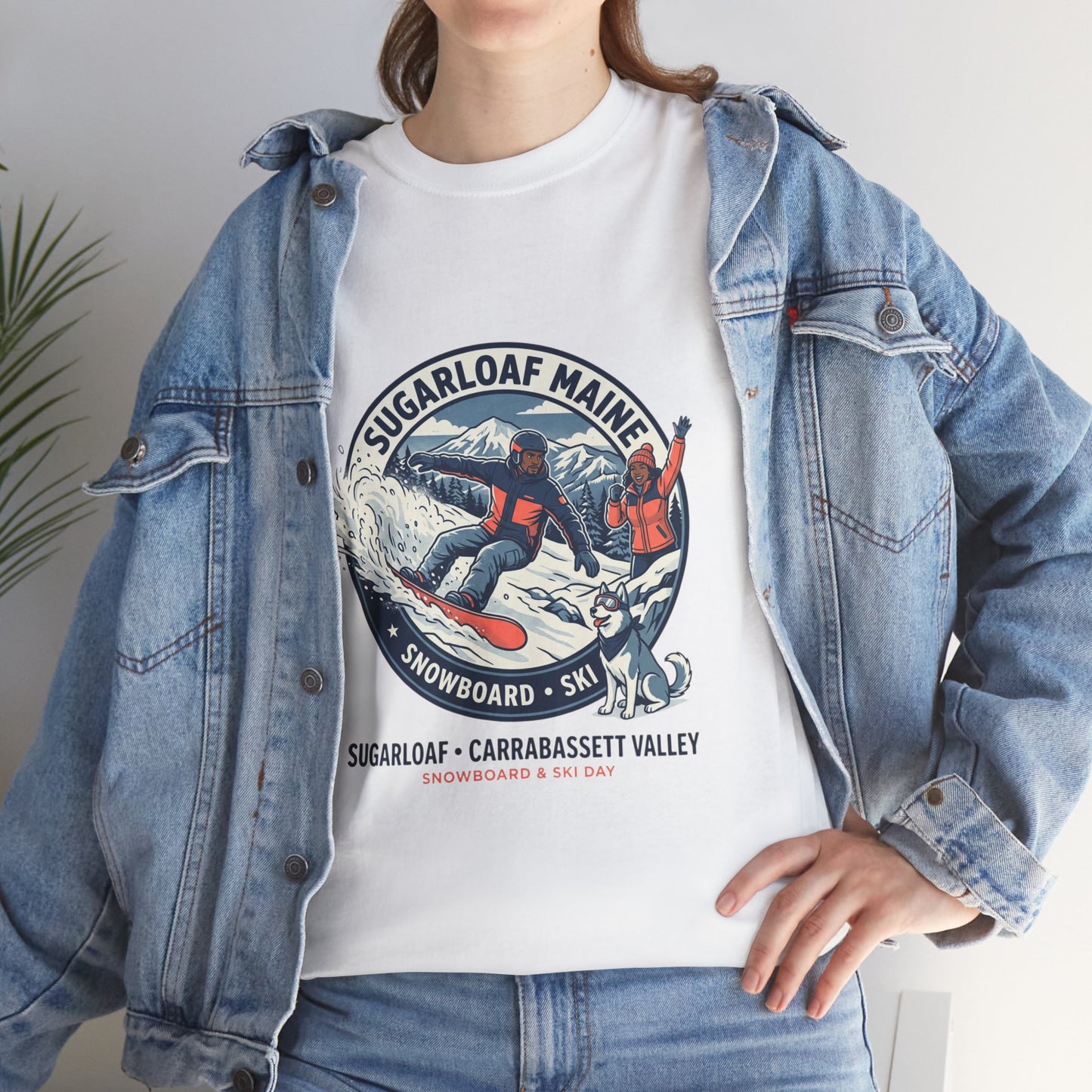 Sugarloaf Maine Snowboard & Ski T‑Shirt — Sugarloaf‑Carrabassett Valley Retro Graphic Tee