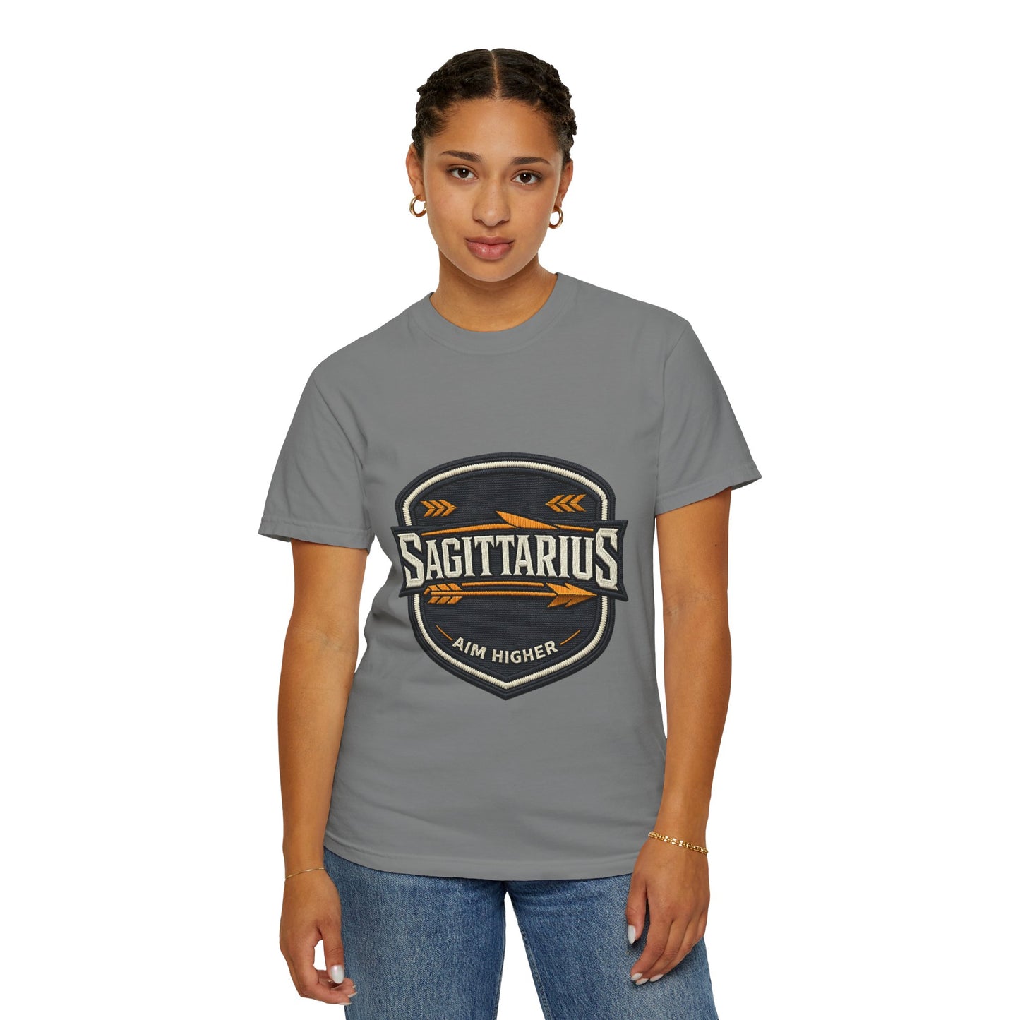 Sagittarius 'Aim Higher' T‑Shirt — Zodiac Archer Graphic Tee