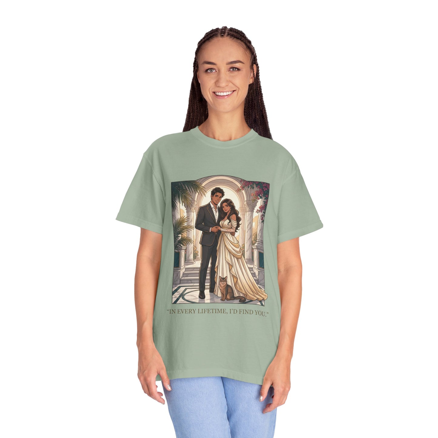 Romantic Vintage Wedding Portrait T-Shirt — "In Every Lifetime, I'd Find You"