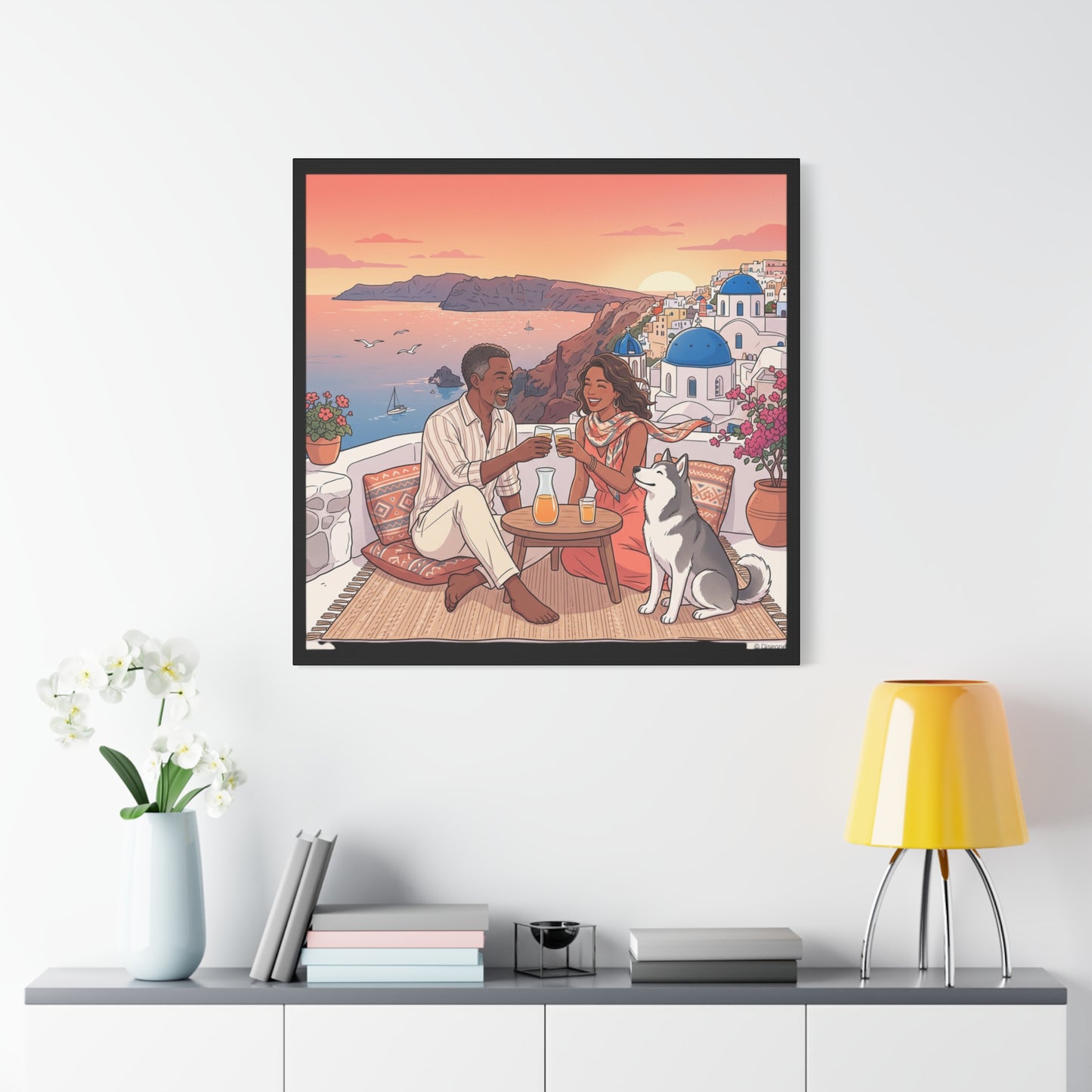 Santorini, Greece – “Sunset Serenade - Matte Canvas, Stretched, 1.25"