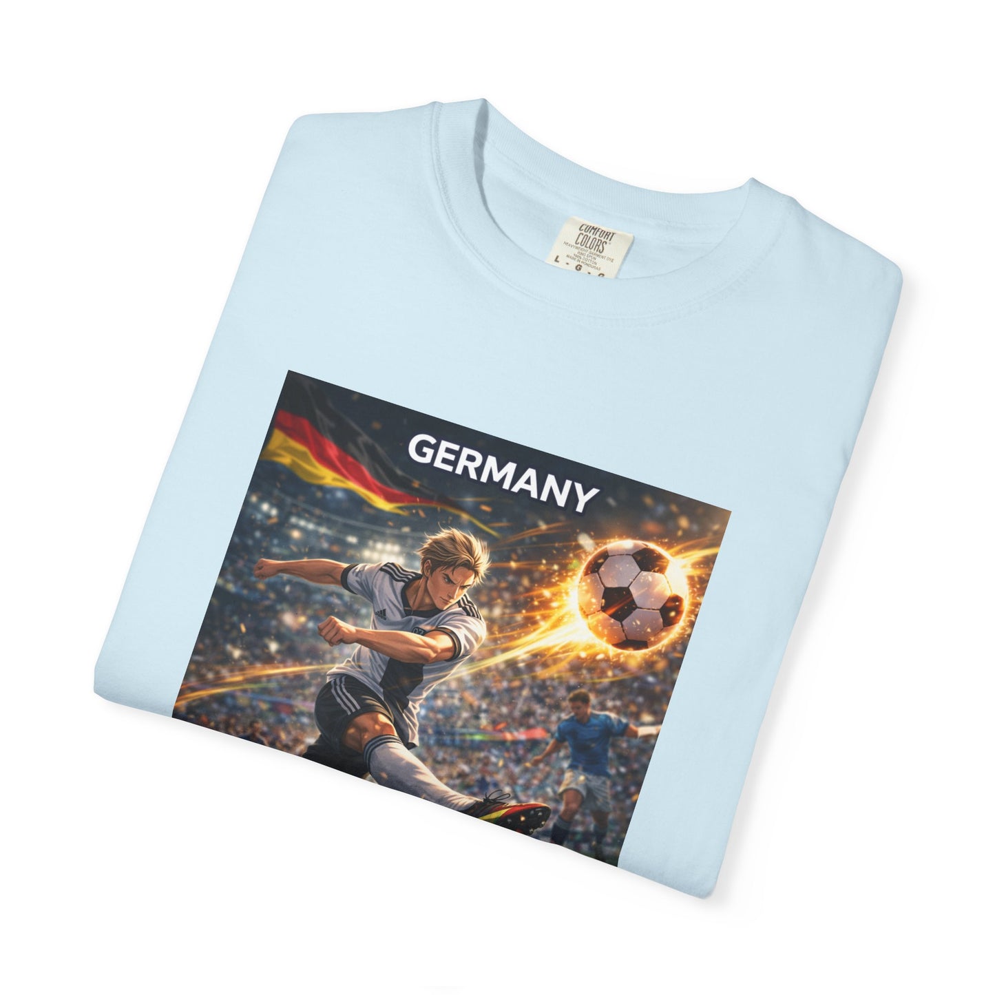 Germany Soccer Player Graphic T-Shirt — Retro Football Stadium Print
