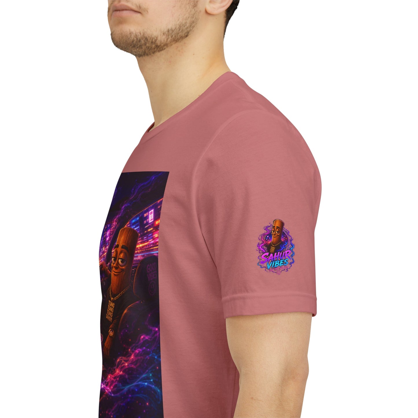Tung Tung Tung Sahur Who Ride Like Us T-Shirt — Night Cruise Vaporwave Graphic Tee