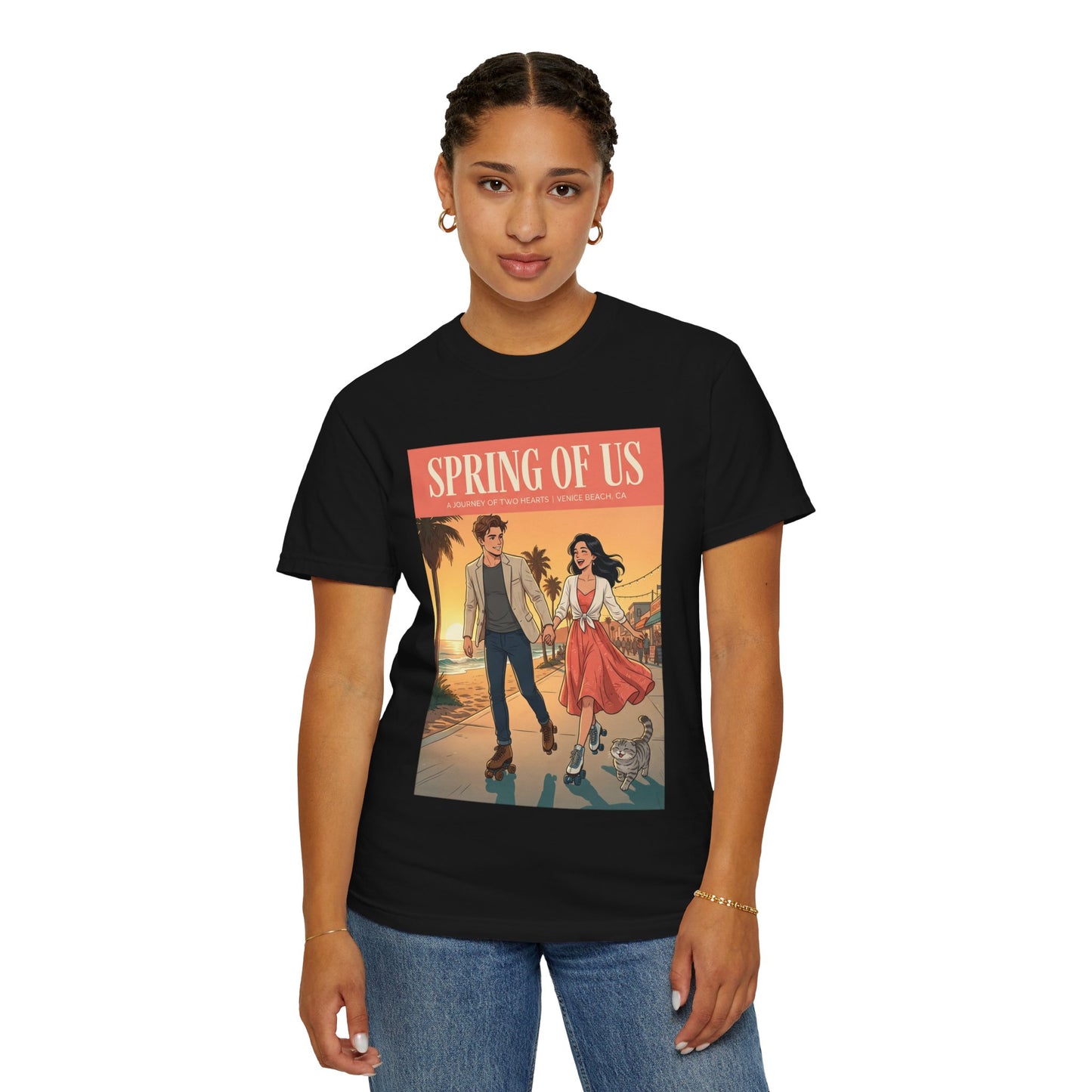 Spring of Us T-Shirt — Vintage Romantic Beach Couple Graphic Tee