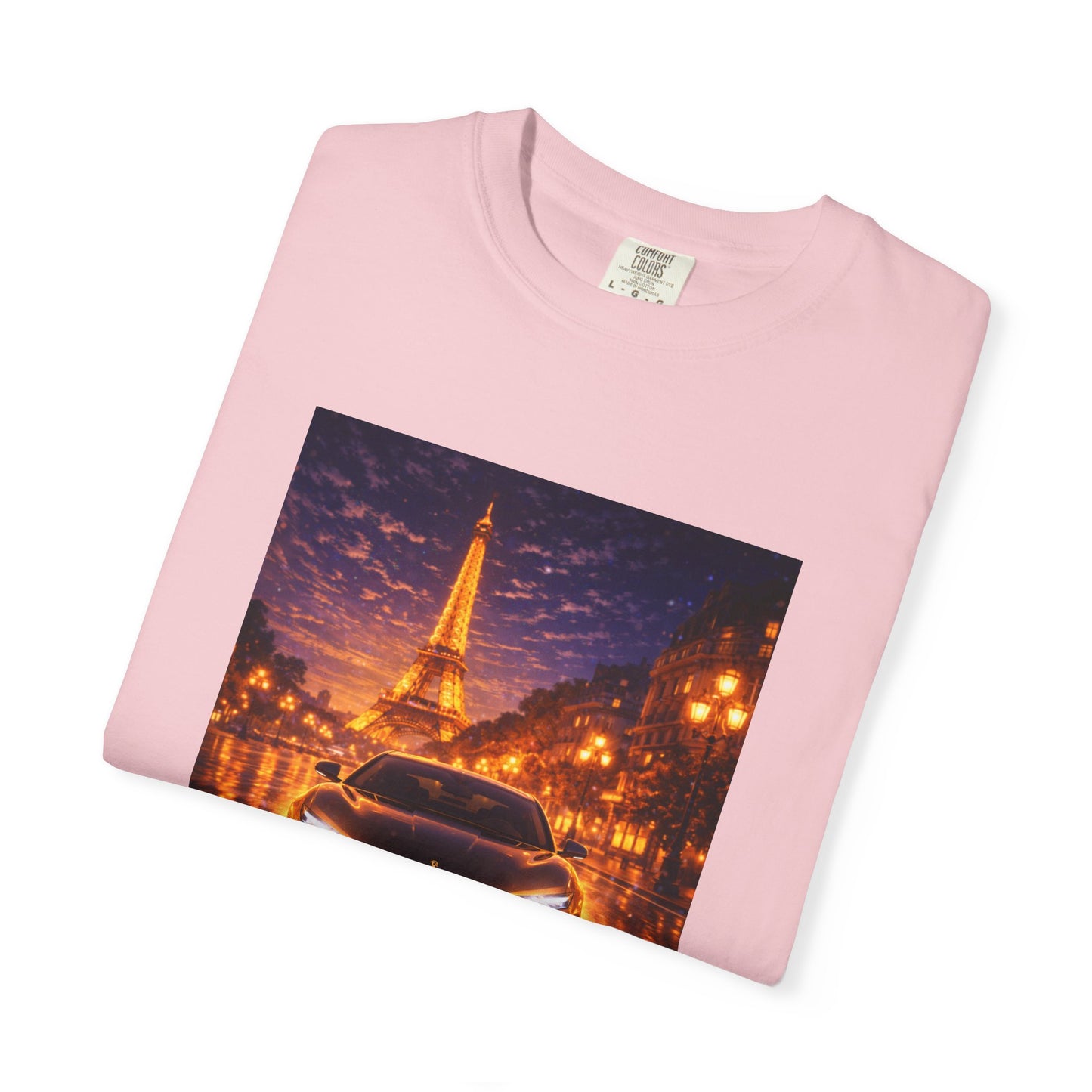 Paris Night Drive T-Shirt — Eiffel Tower Car Scene
