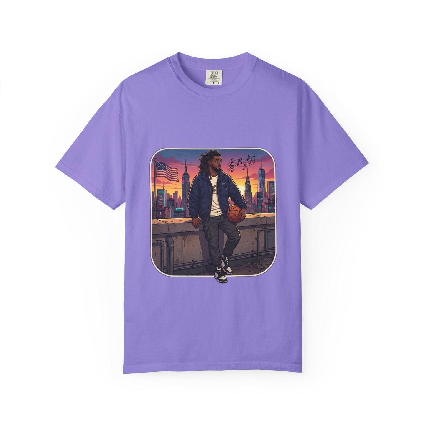 City Sunset Basketball Player T-Shirt — Urban Hoop Lifestyle Tee