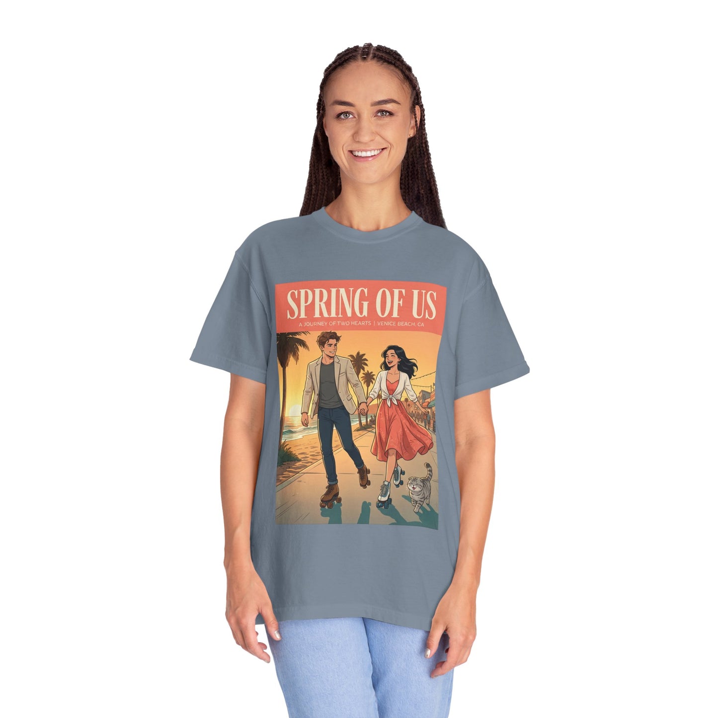 Spring of Us T-Shirt — Vintage Romantic Beach Couple Graphic Tee