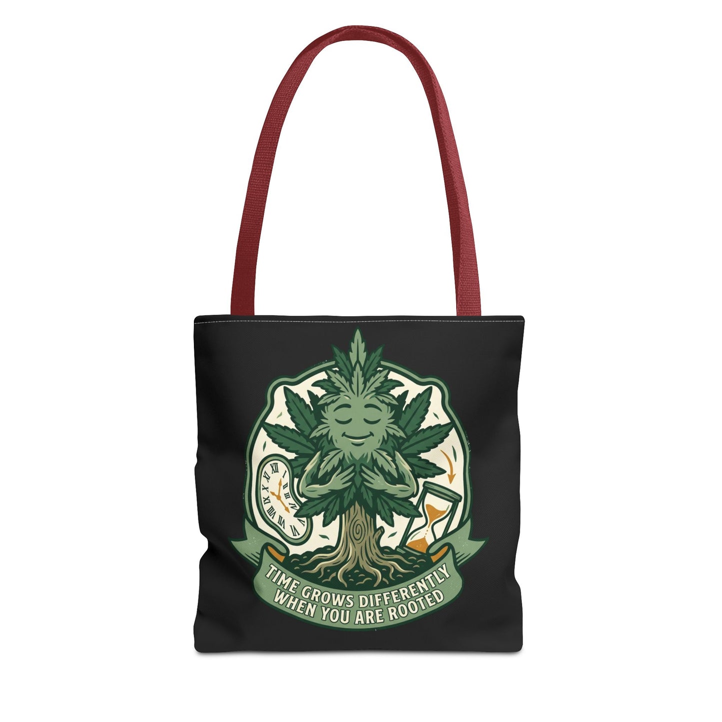 Rooted Tree Spirit Tote Bag — “Time Grows Different When You Are Rooted” Eco Tote