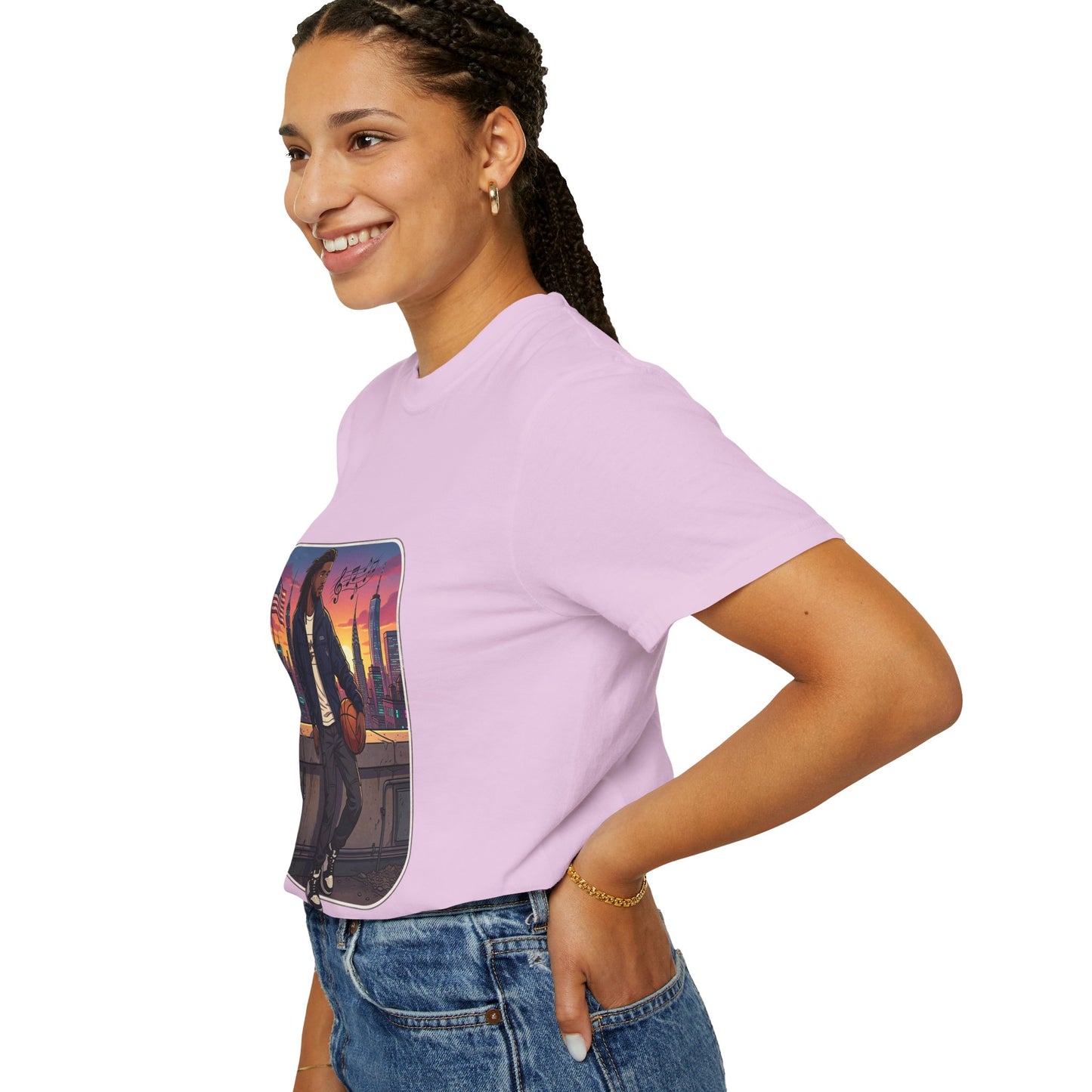 City Sunset Basketball Player T-Shirt — Urban Hoop Lifestyle Tee