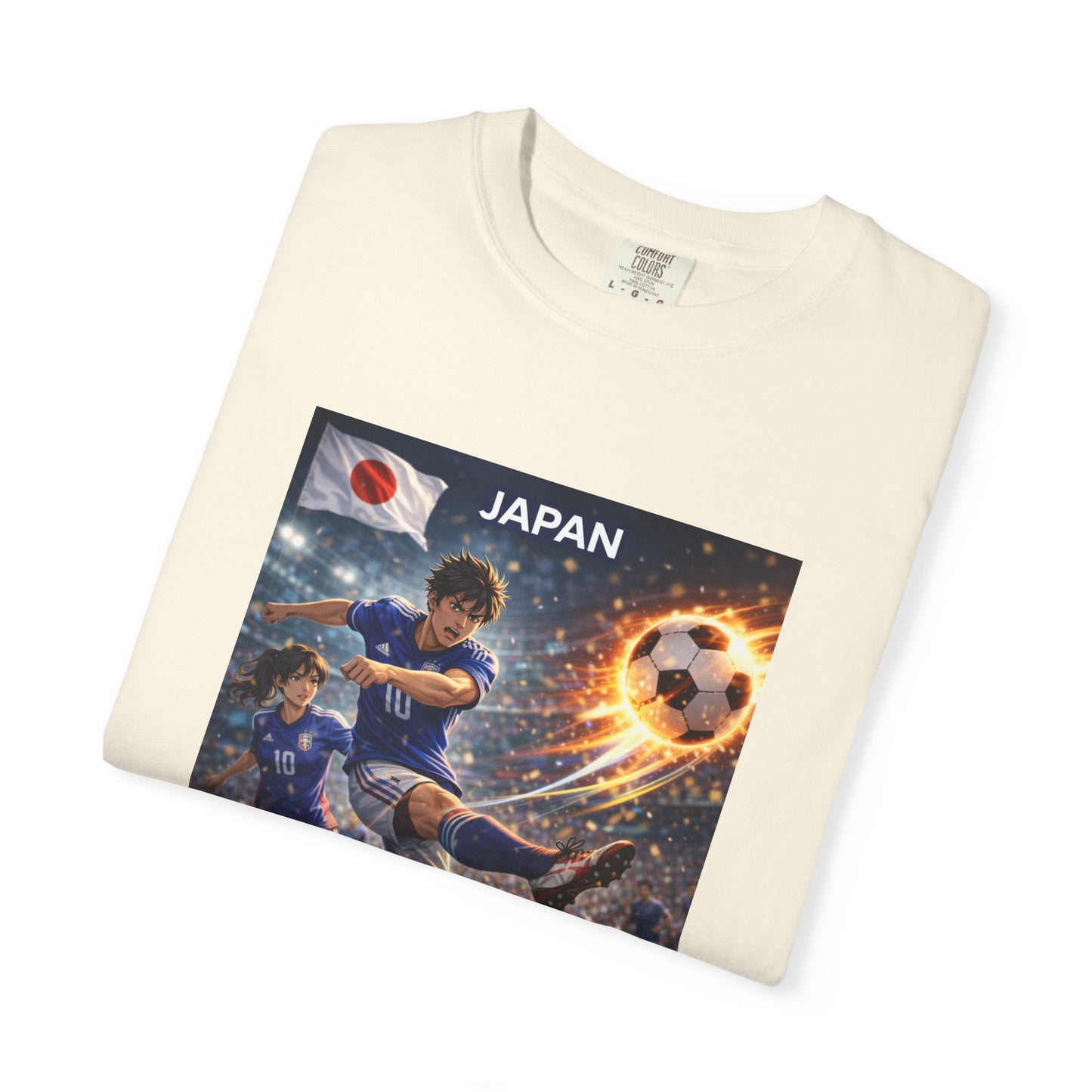 Japan Soccer Team Graphic T‑Shirt — Dynamic Football Players Design