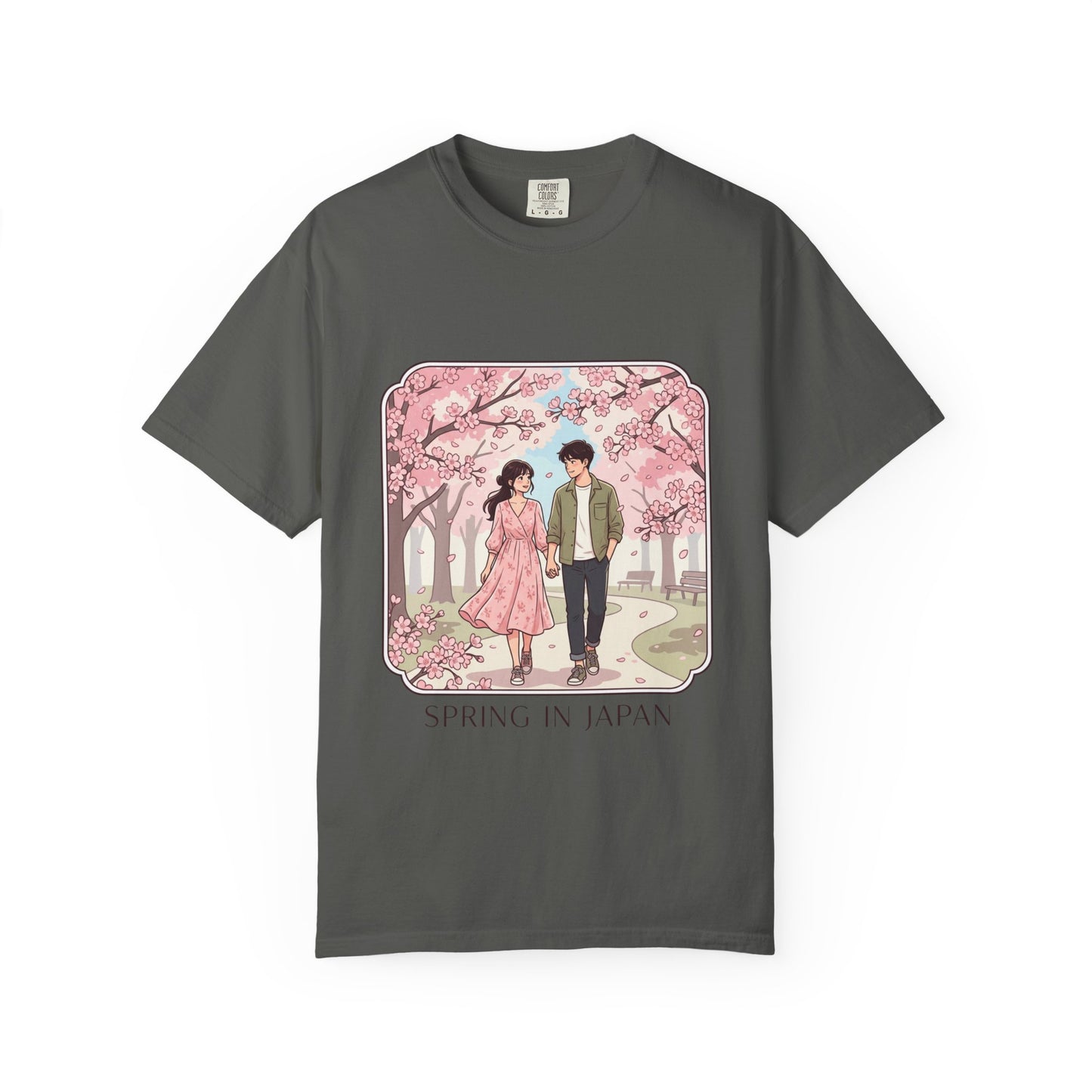 Spring in Japan T-Shirt — Cherry Blossom Couple Graphic Tee