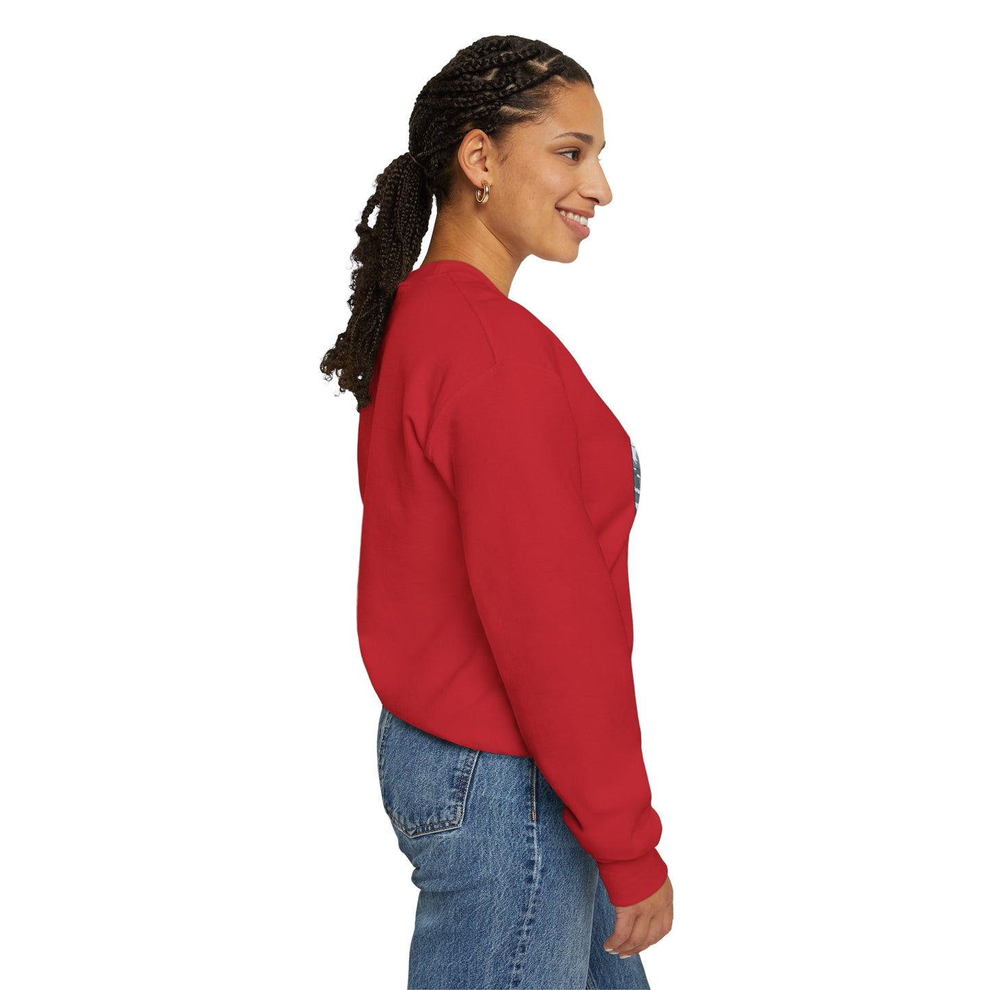 Crewneck Sweatshirt — Franconia Notch Winter Couple Scenic Graphic