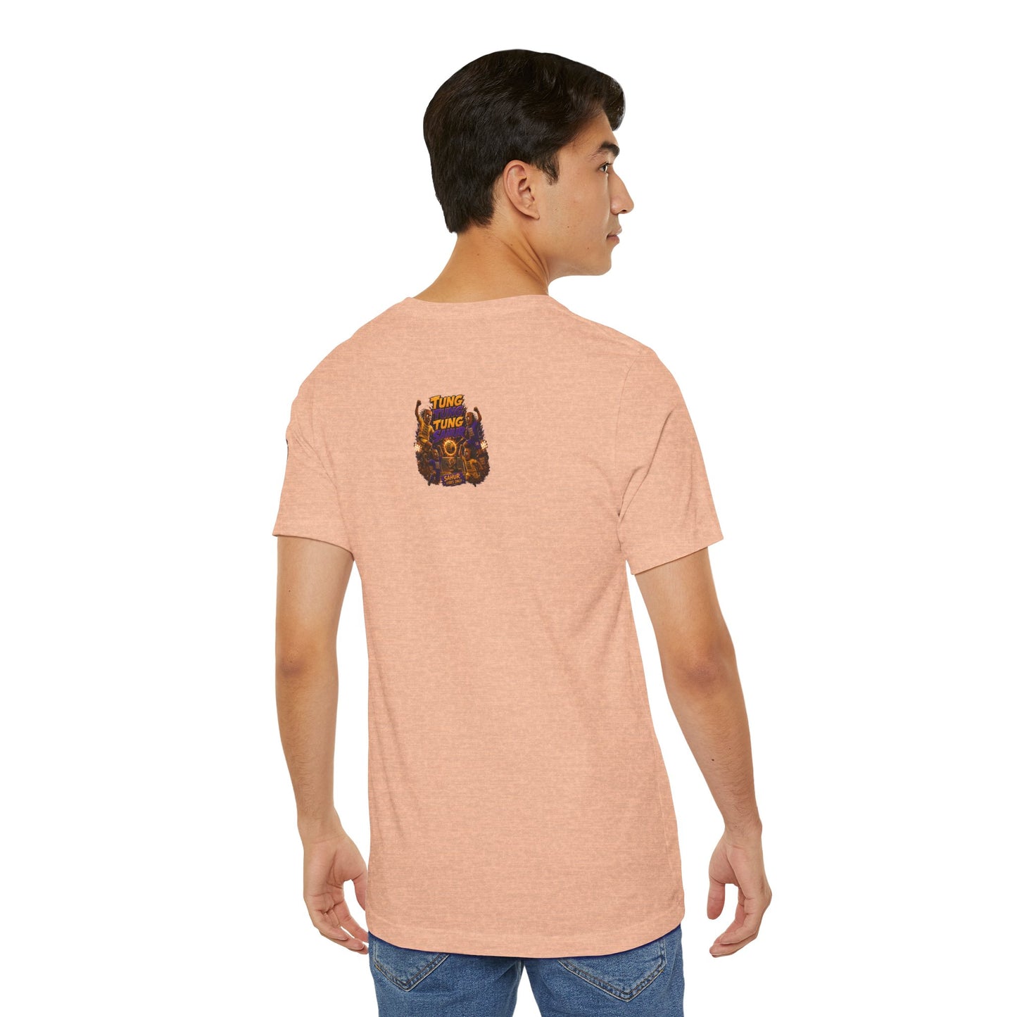 Tung Tung Tung Sahur Header Goal Soccer Action Graphic Tee — Team Court Night Design