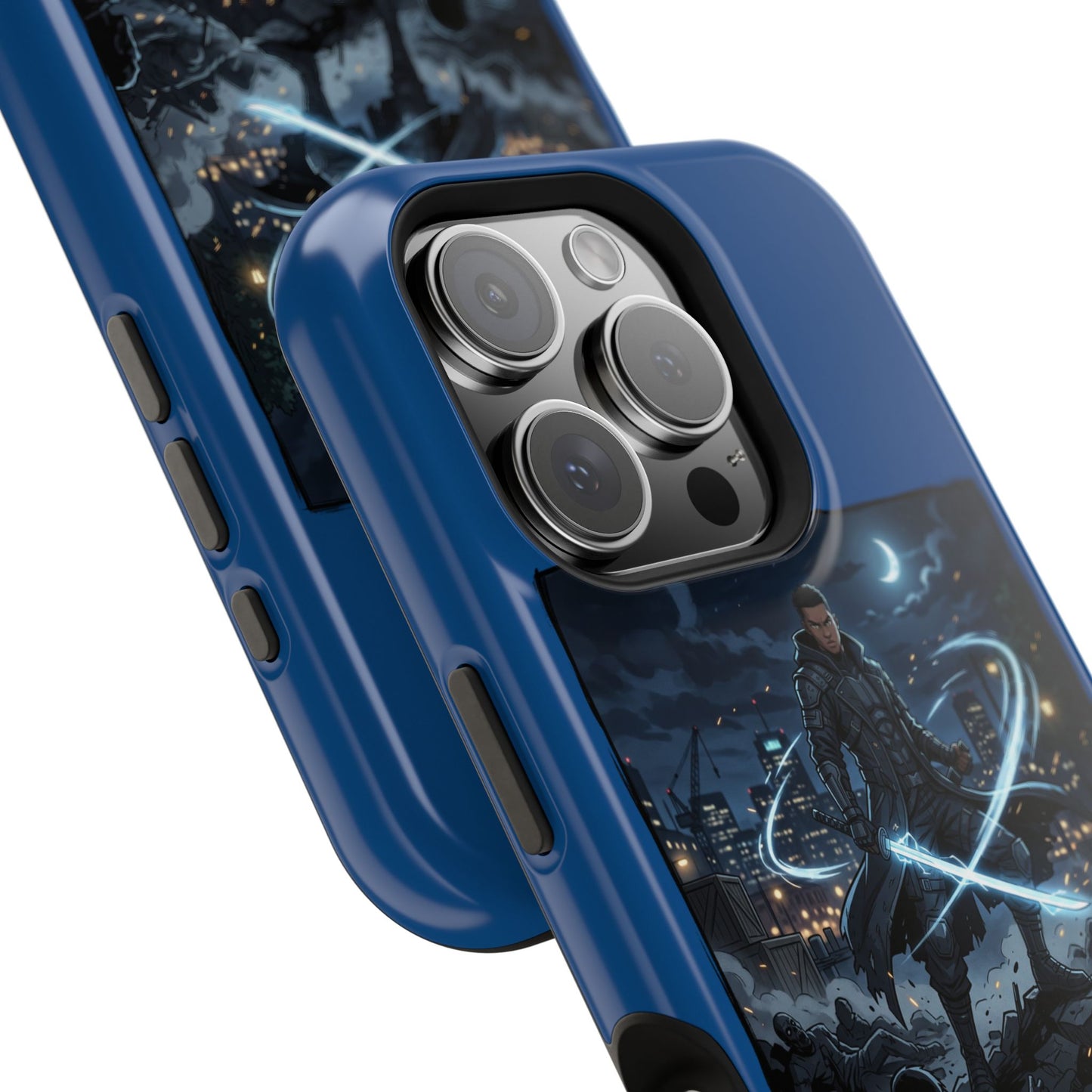 Magnetic Impact-Resistant Phone Case — Night Warrior Sci‑Fi Design
