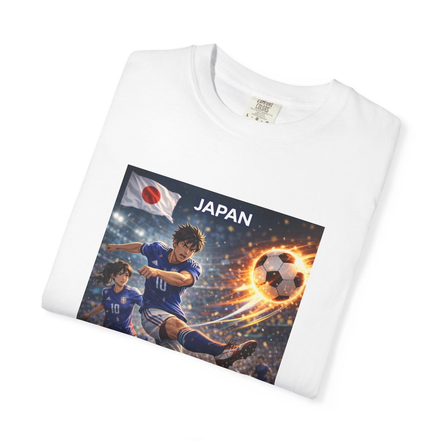Japan Soccer Team Graphic T‑Shirt — Dynamic Football Players Design