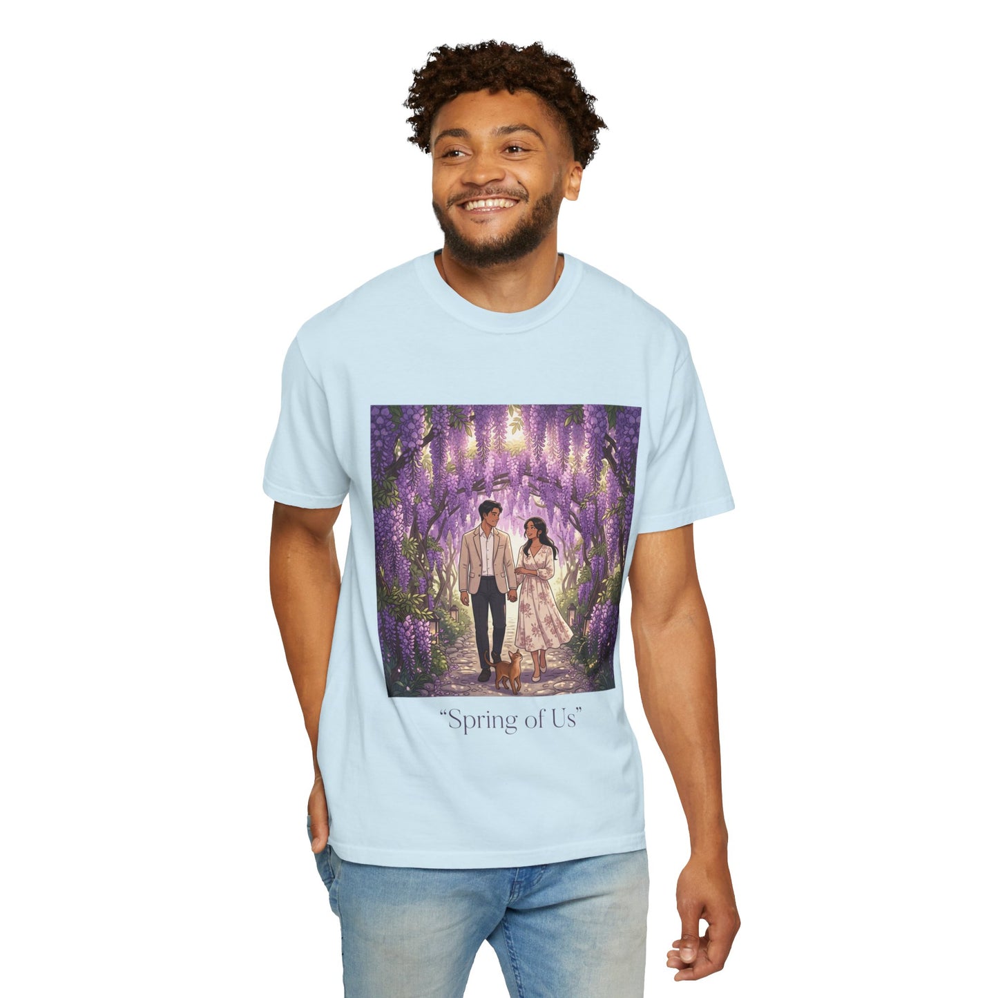 Spring of Us T-Shirt — Romantic Wisteria Couple Graphic Tee