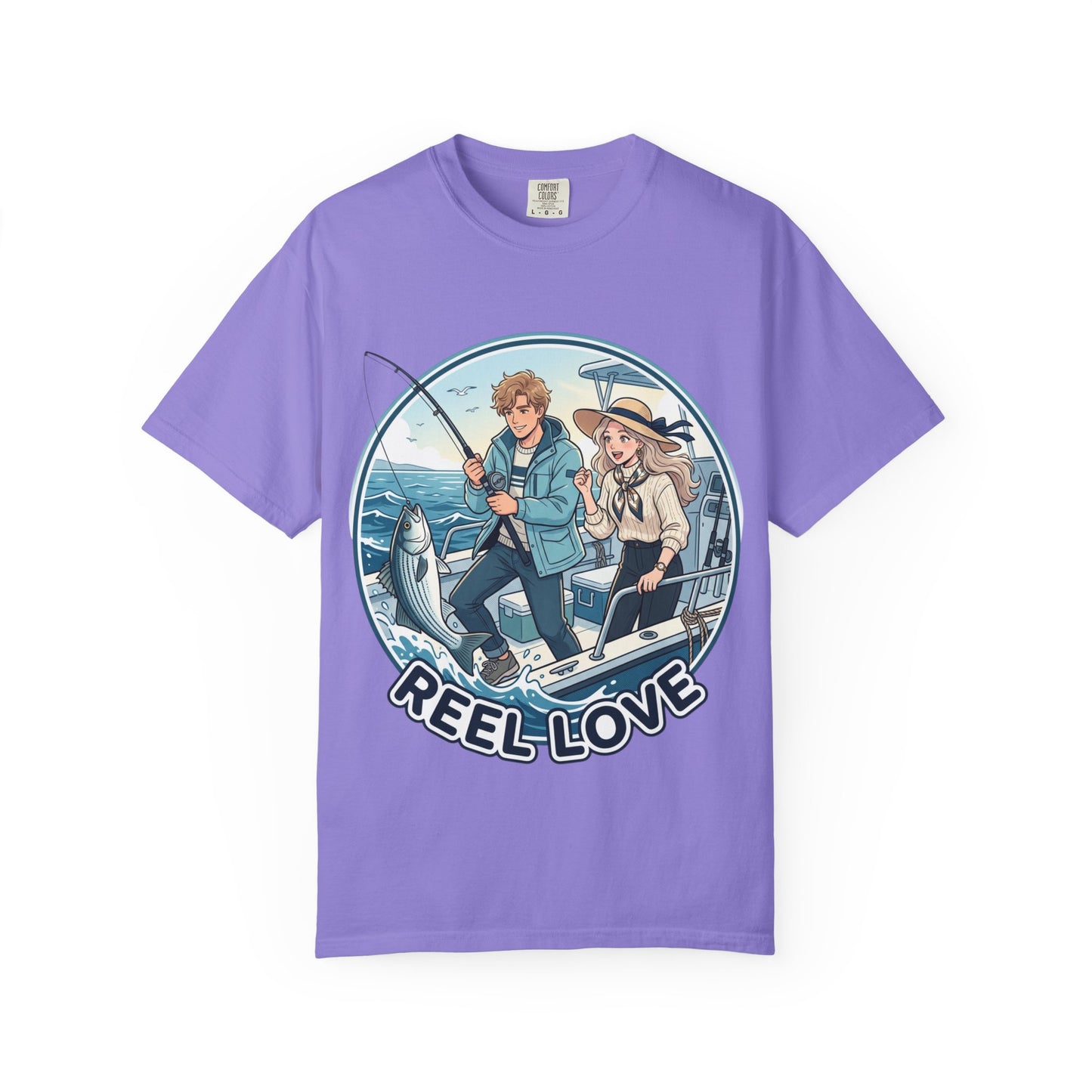 Reel Love Fishing T-Shirt — Cute Couple Anglers Graphic Tee