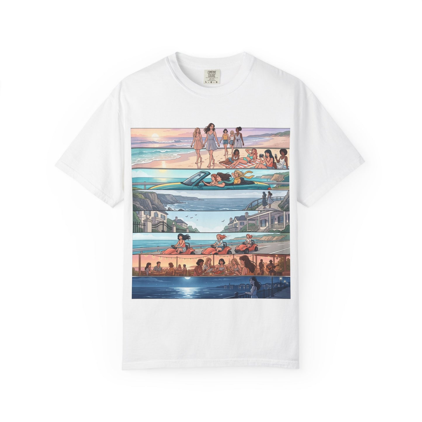 Beach Day Comic Panel T-Shirt — 'Meet Me Where the Waves' Graphic Tee