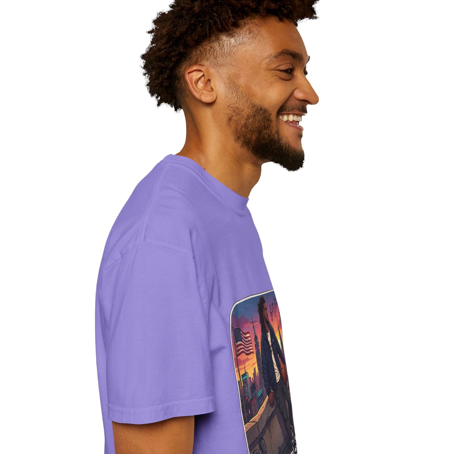 City Sunset Basketball Player T-Shirt — Urban Hoop Lifestyle Tee