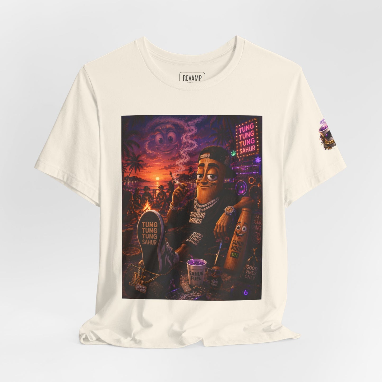 Tung Tung Tung Sahur T-Shirt — "Summertime Vibes" Retro Beach Party Graphic Tee