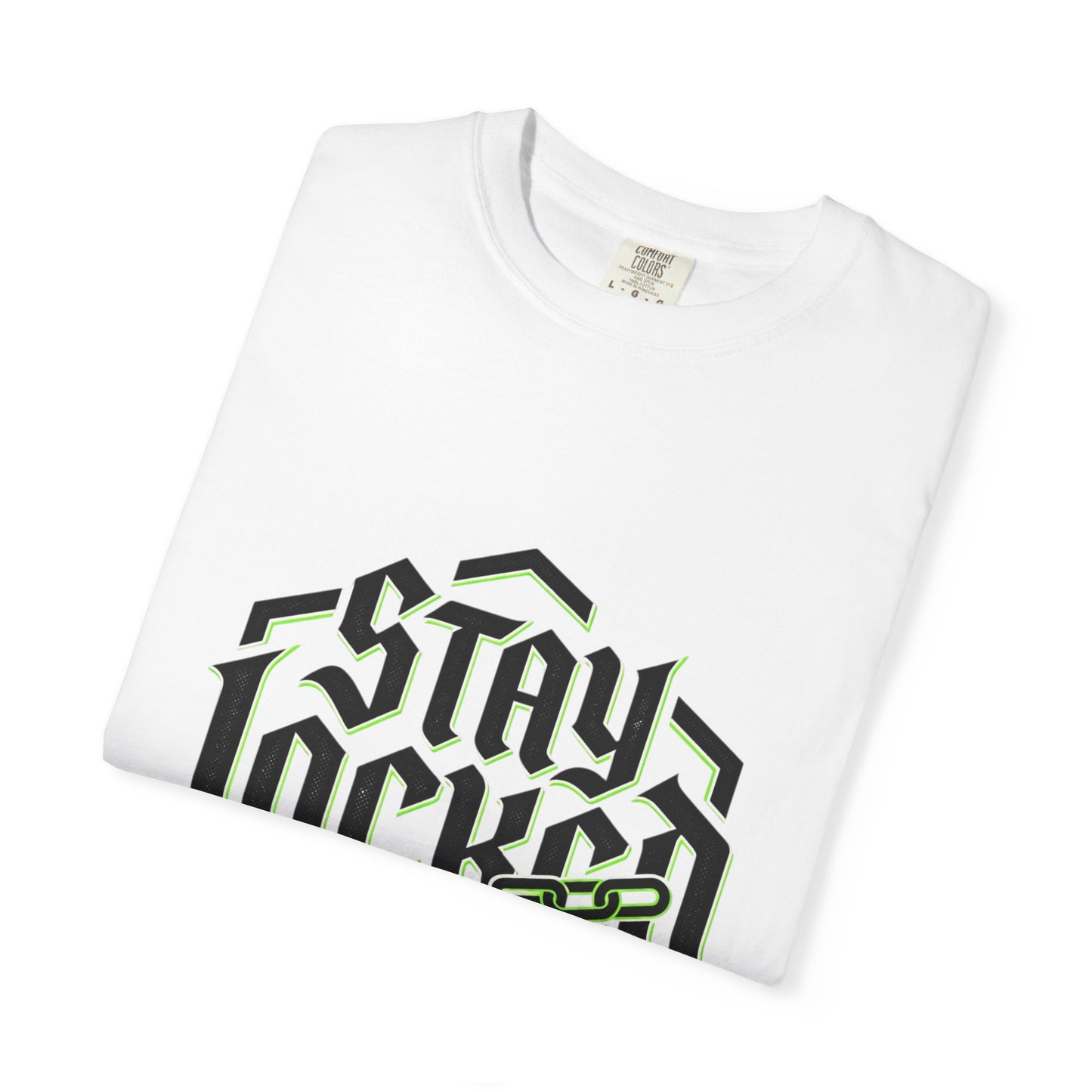 Stay Locked In T-Shirt — Bold Gothic Logo Tee