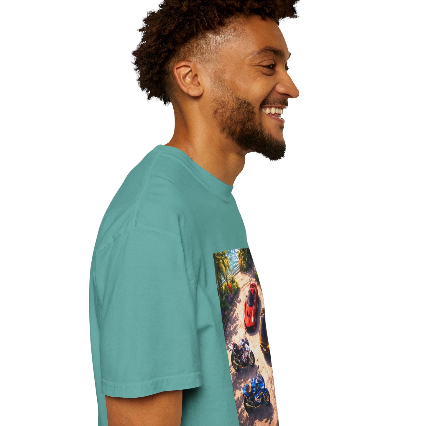 MULTI-VEHICLE - T-Shirt — Tropical Sports Cars & Motorbikes Print